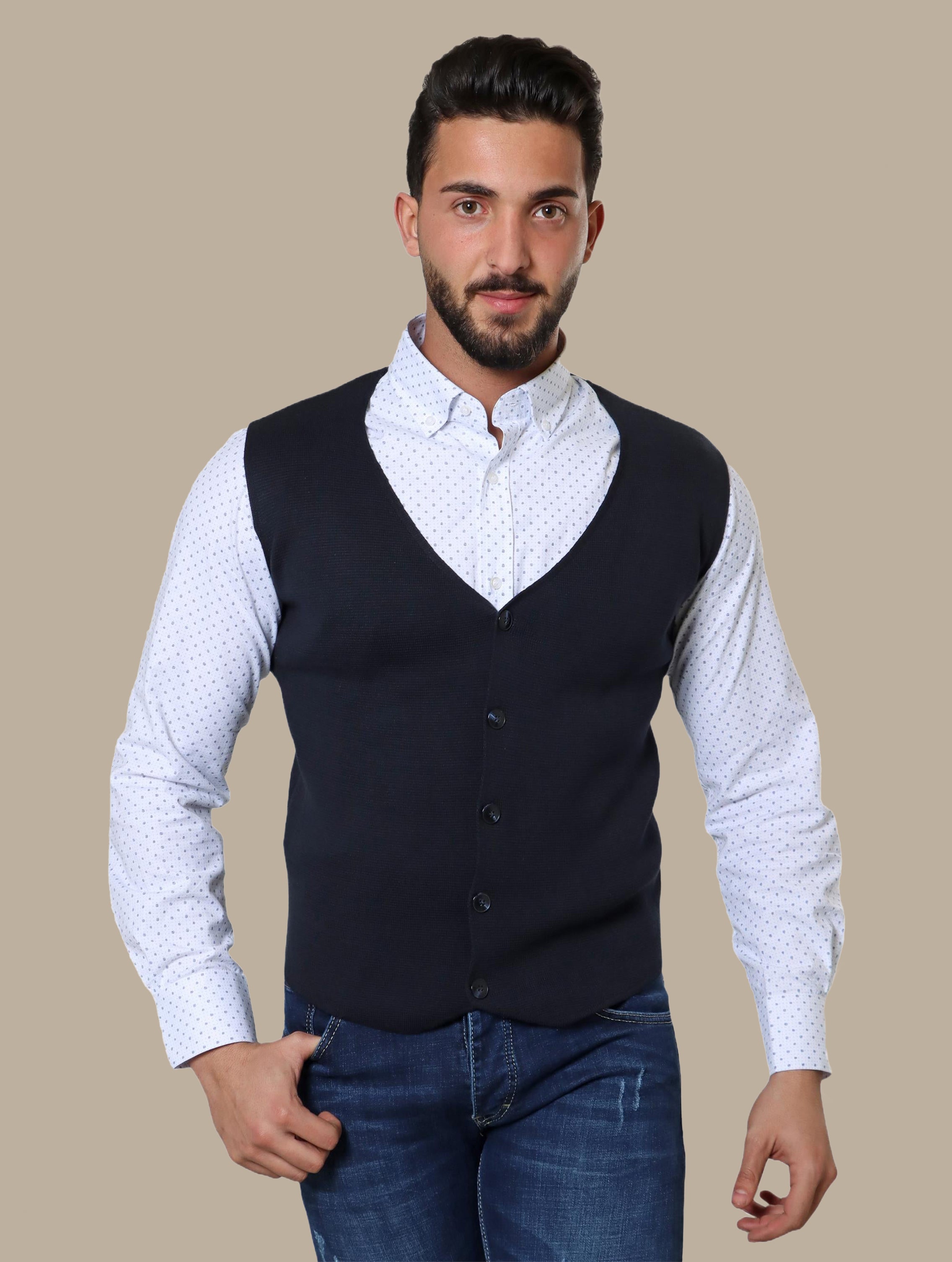 Vest Casual Mercerized | Navy