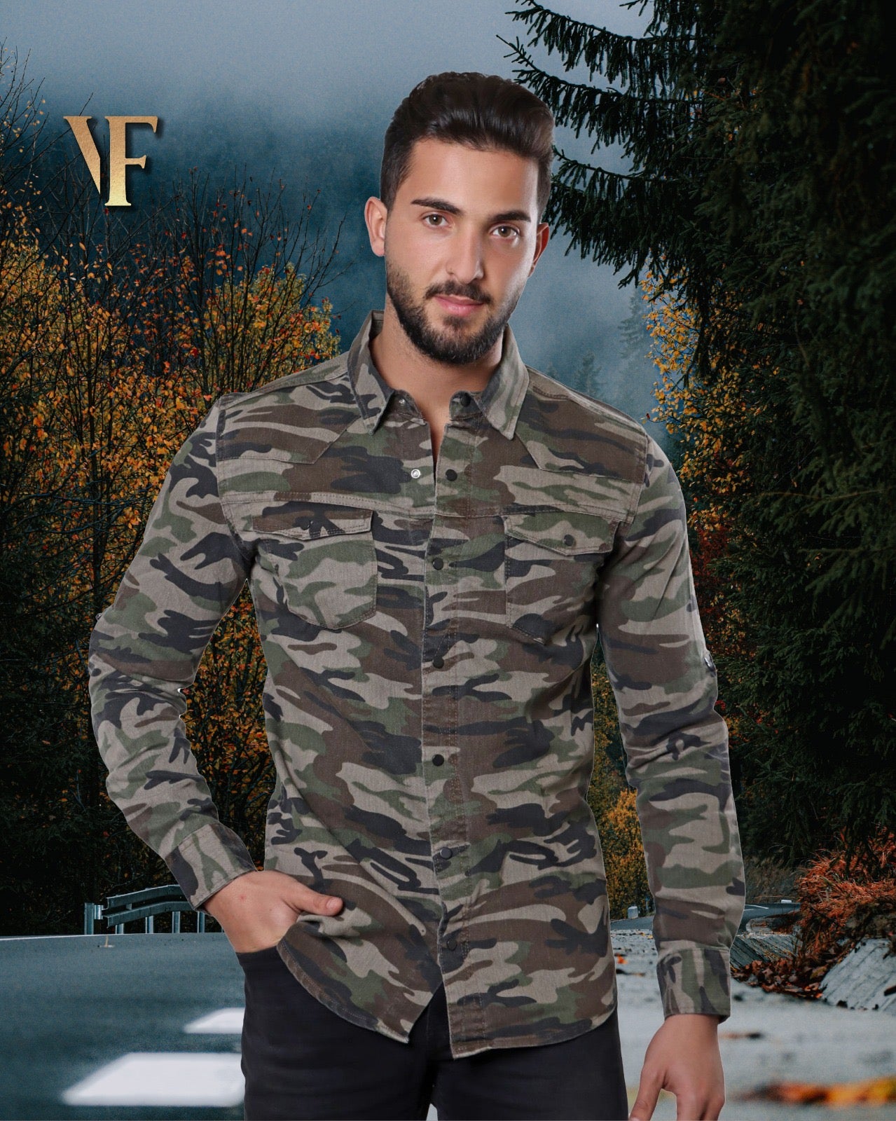 Urban Camouflage: Green Overshirt