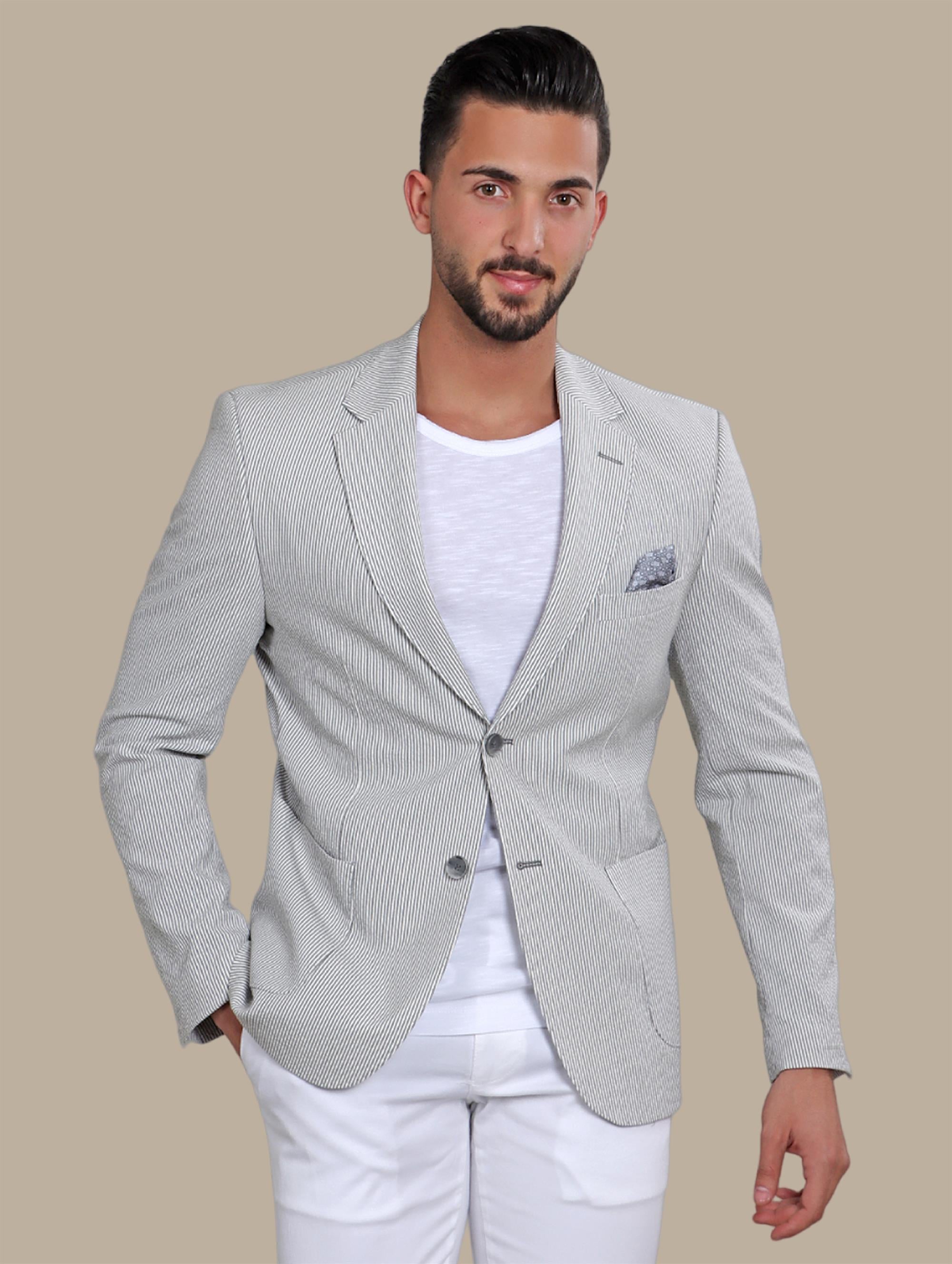 Blazer Pin Stripes | Light Grey – Fidel Verta