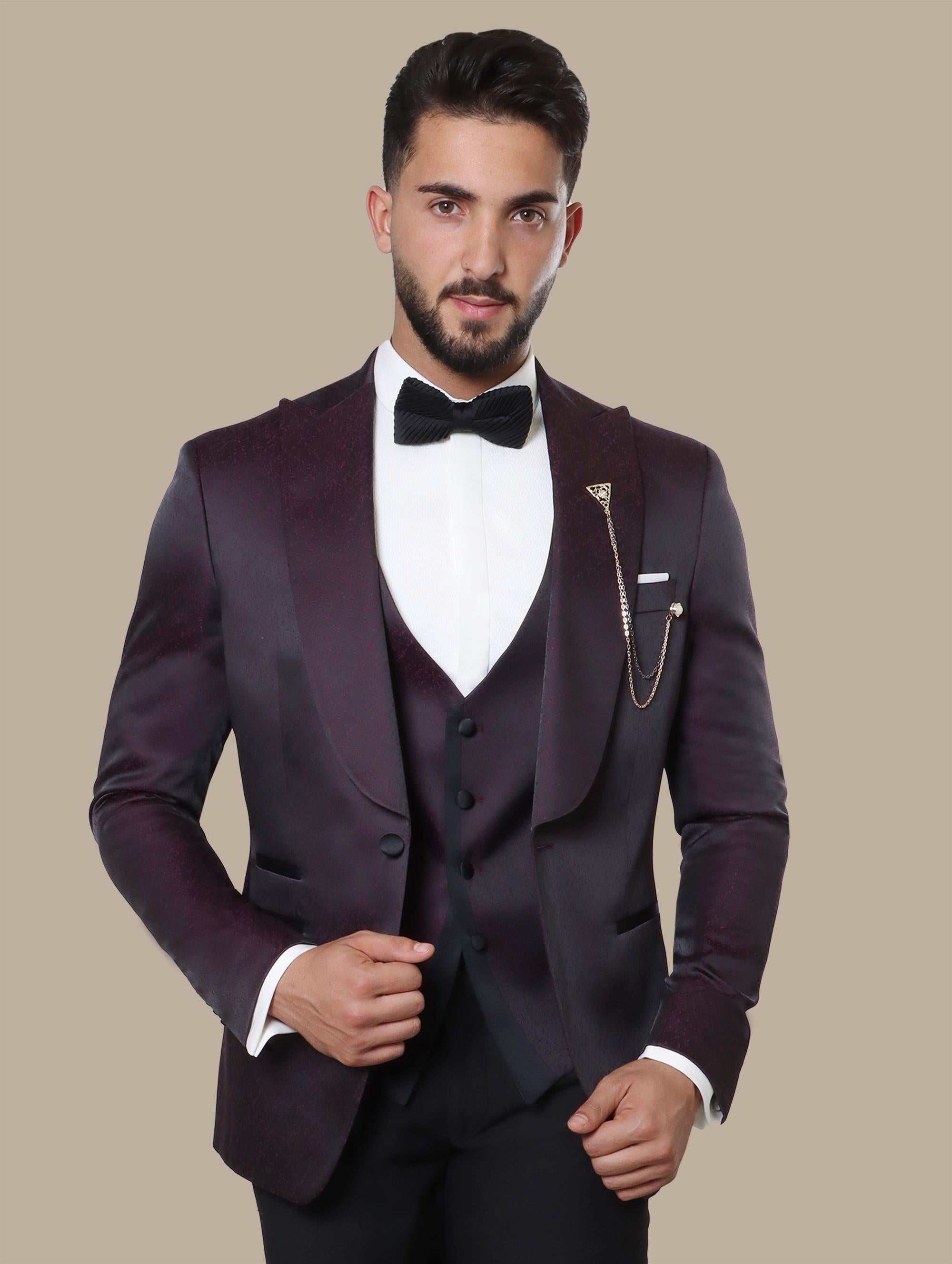 Purple 3-Piece Tuxedo with FV Pattern