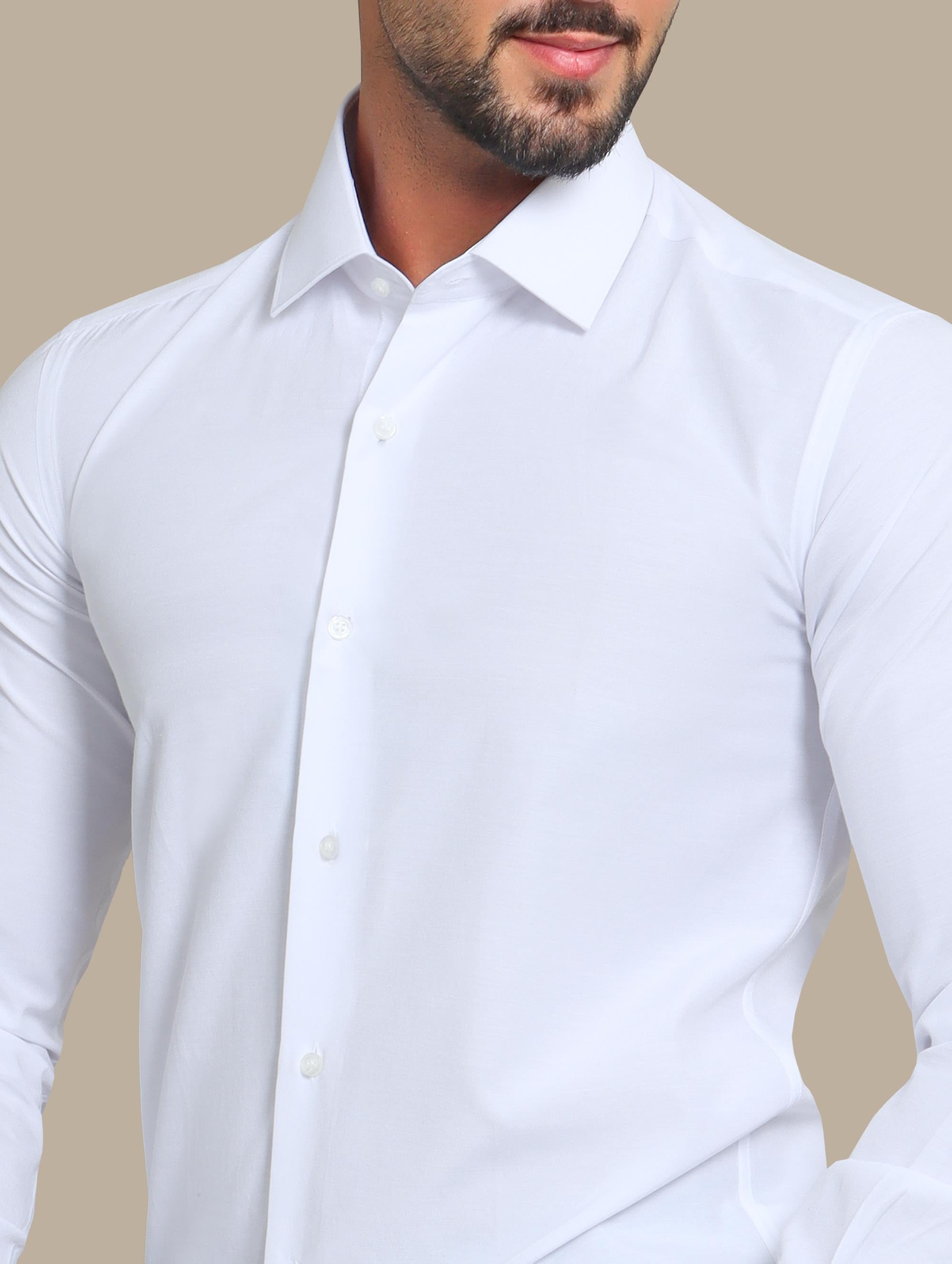Shirt classic Fil a Fil Slim fit | White