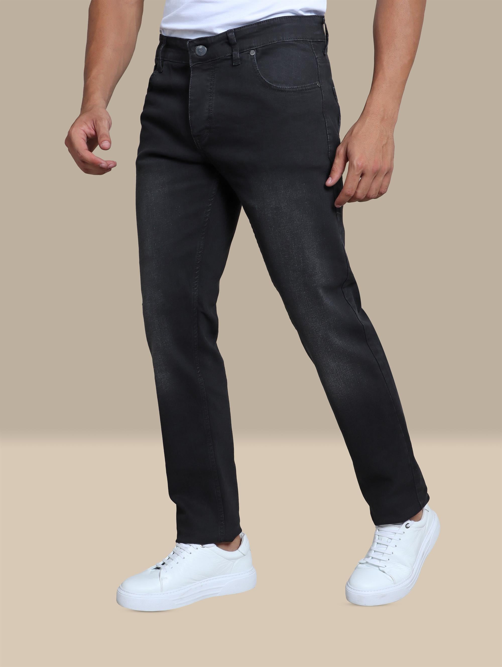 Jeans Basic Regular Fit Washed | Black