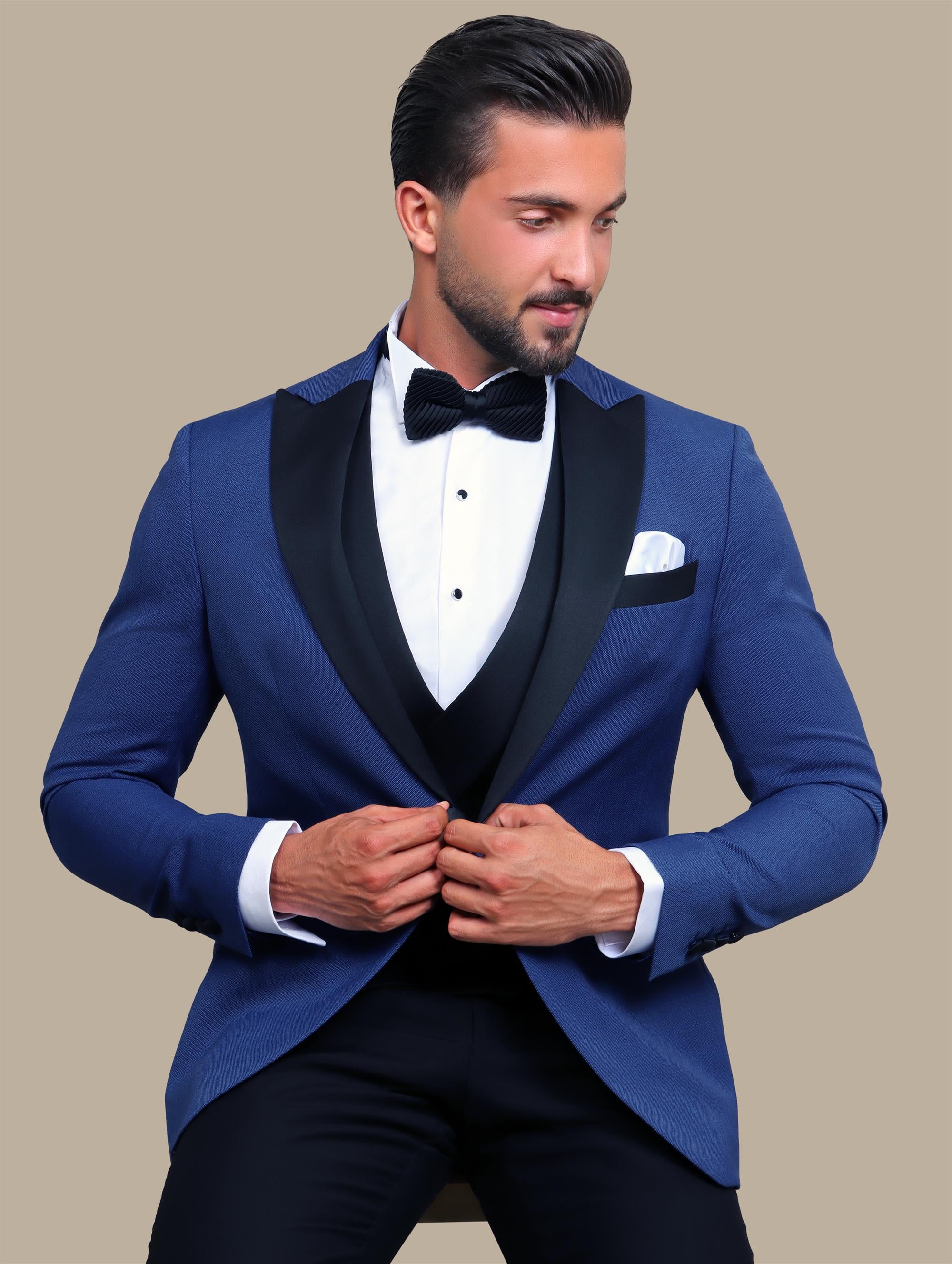 Indigo Chic: Pique Peak 3-Piece Tuxedo