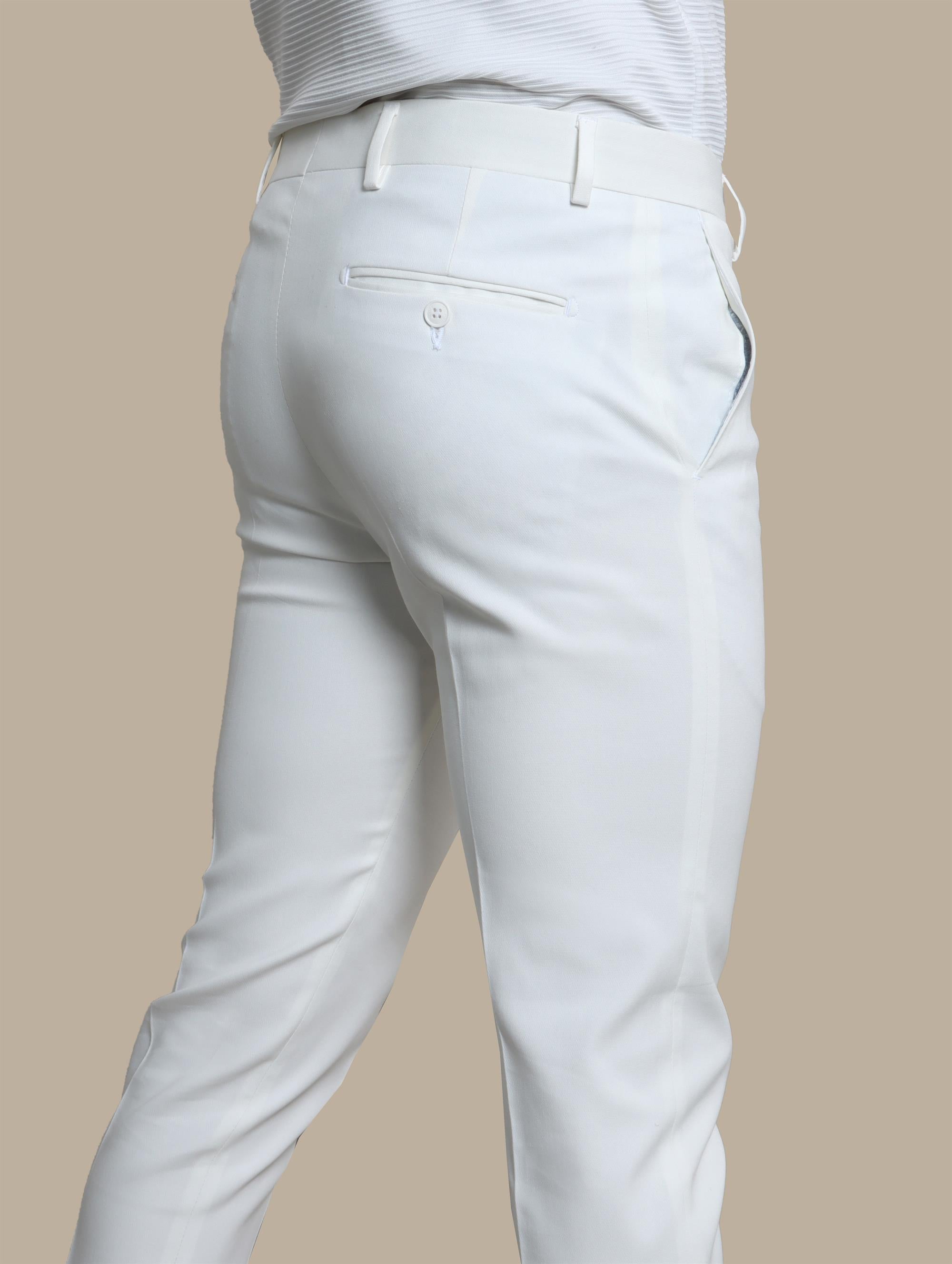 Trouser Classic Lycra Plain | White