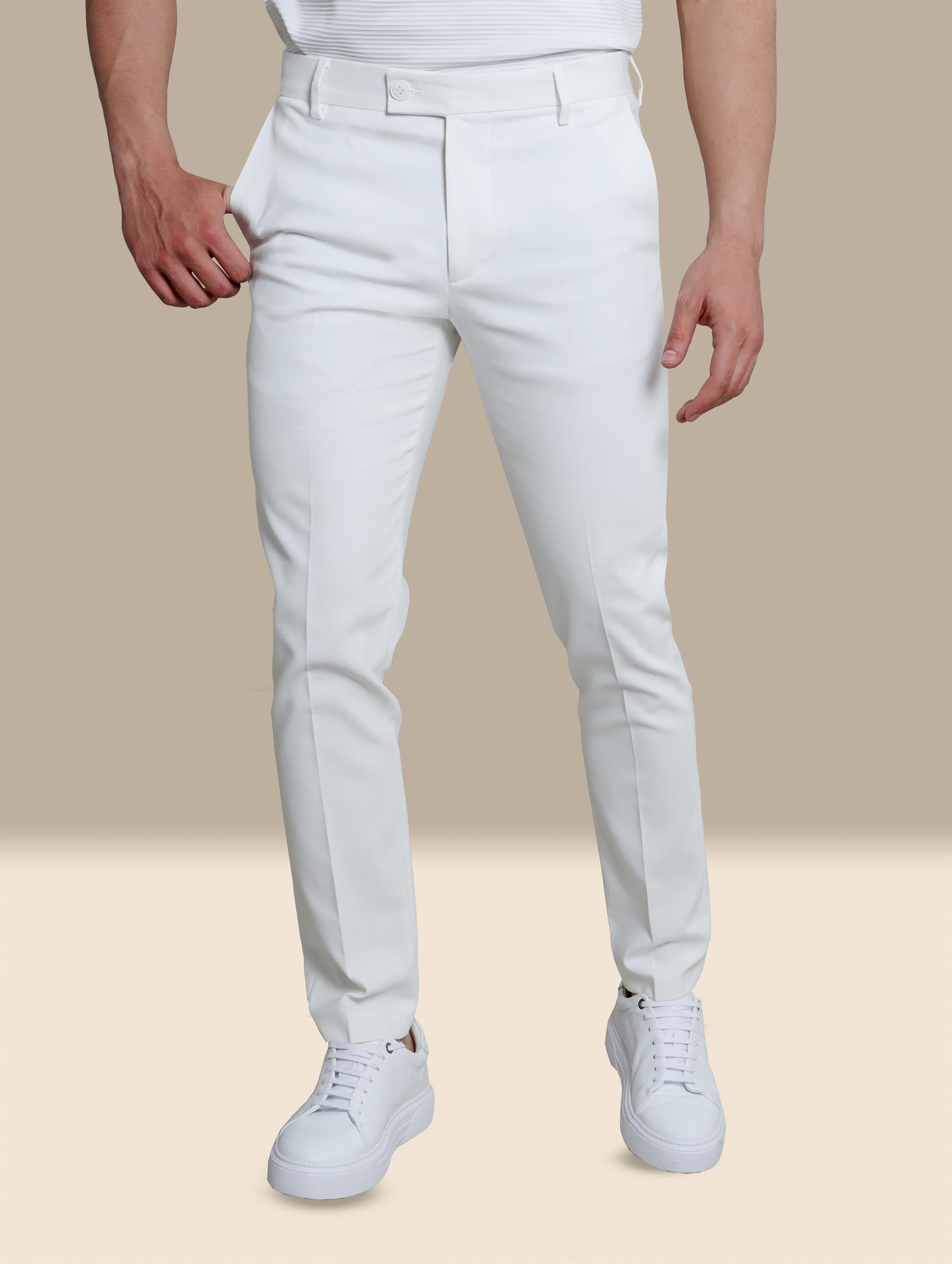 Trouser Classic Lycra Plain | White