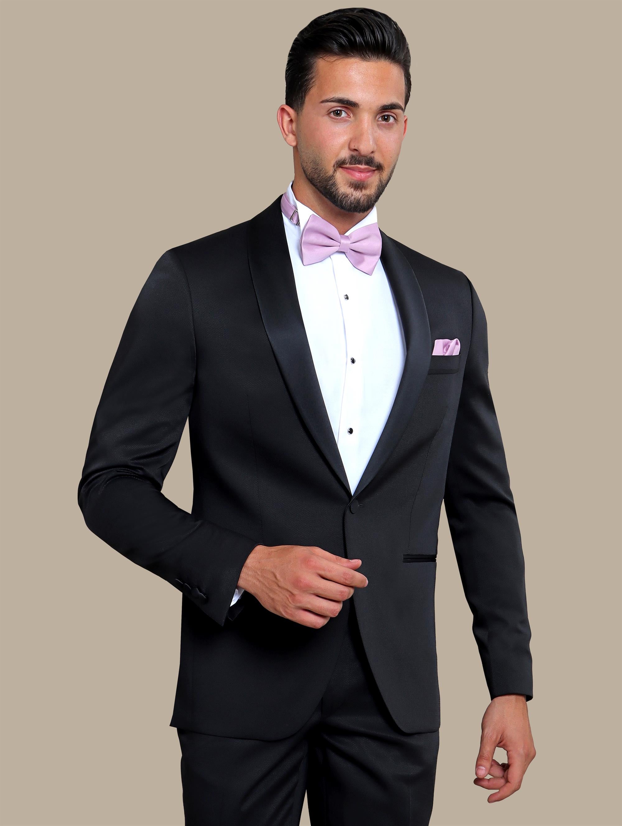 Black Pique Shawl Collar Tuxedo