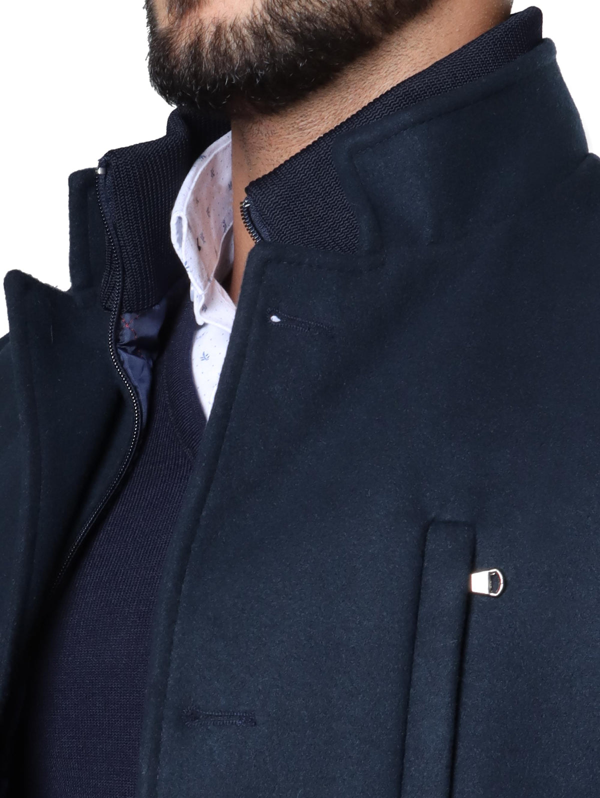 Coat with Detachable Mao Collar