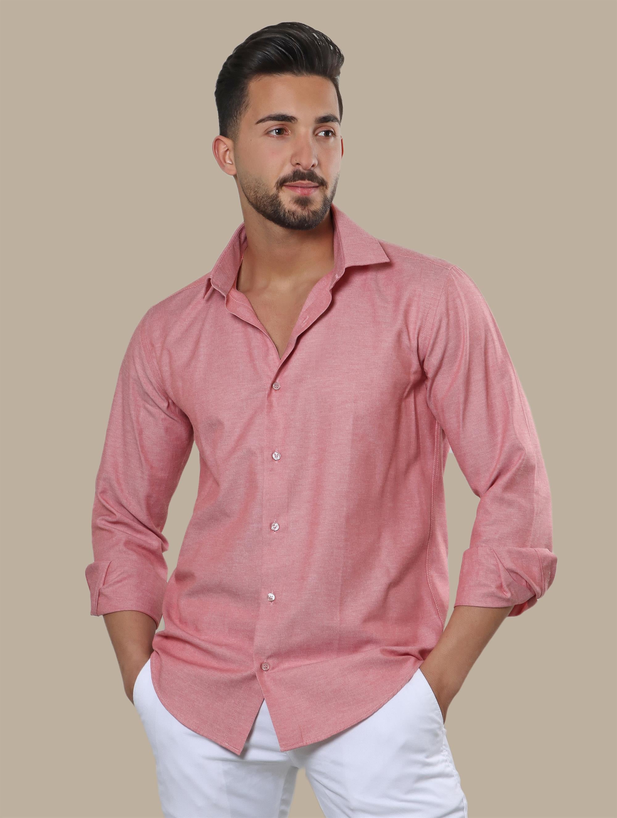 Chambray Sophistication: Slim Fit Brick Shirt