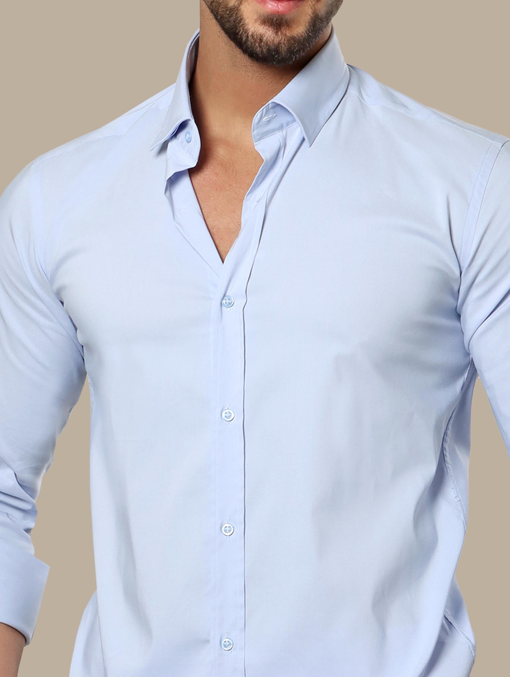 Light Blue Lycra Shirt: Serene Style