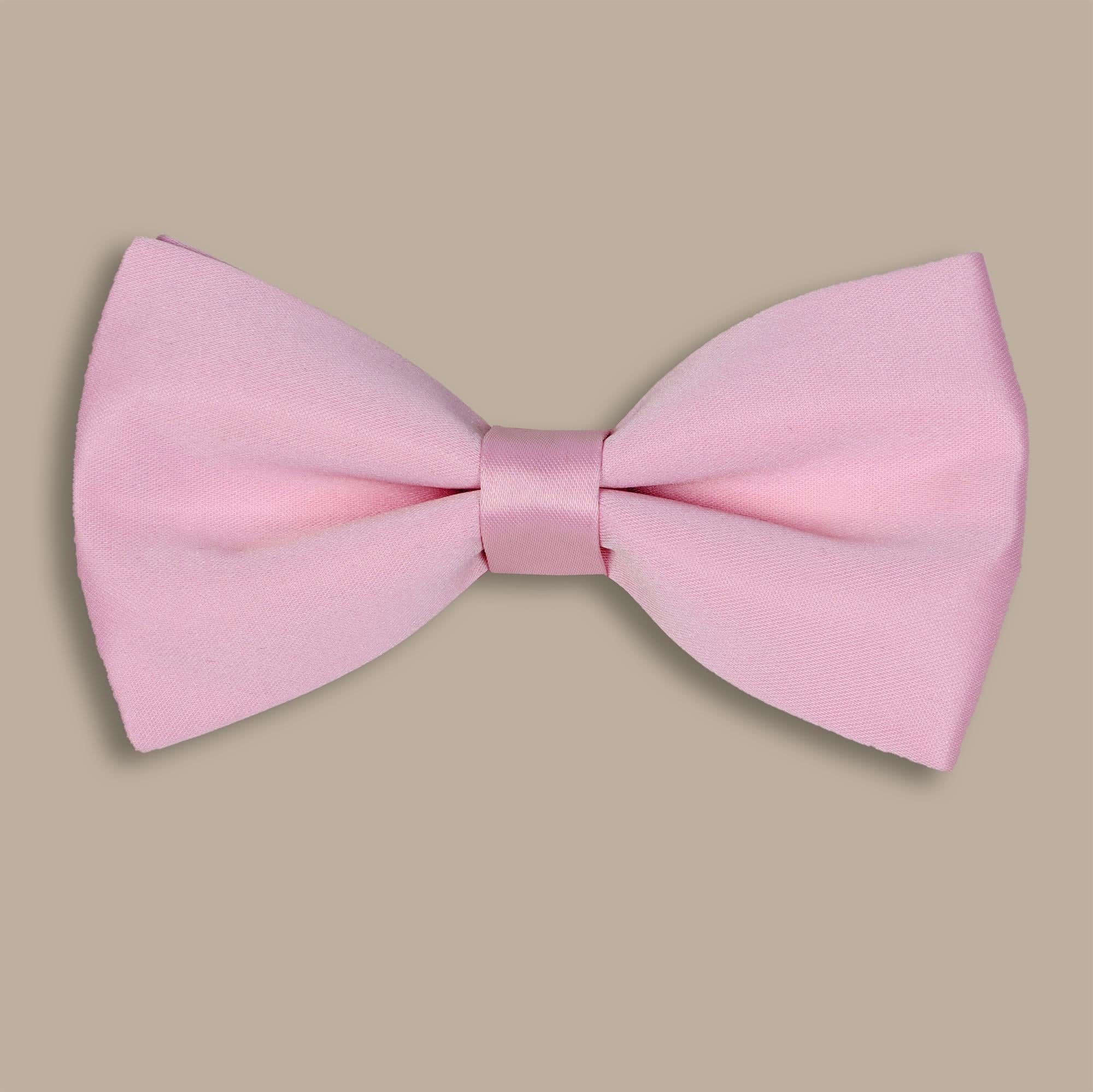 Light Pink Small Plain Satin Bowtie