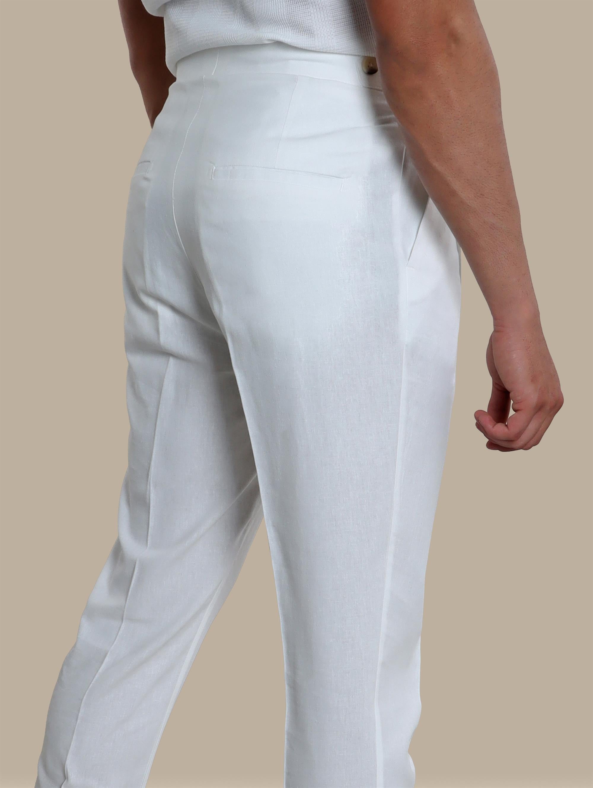 Pant Linen 2 Pleats | White