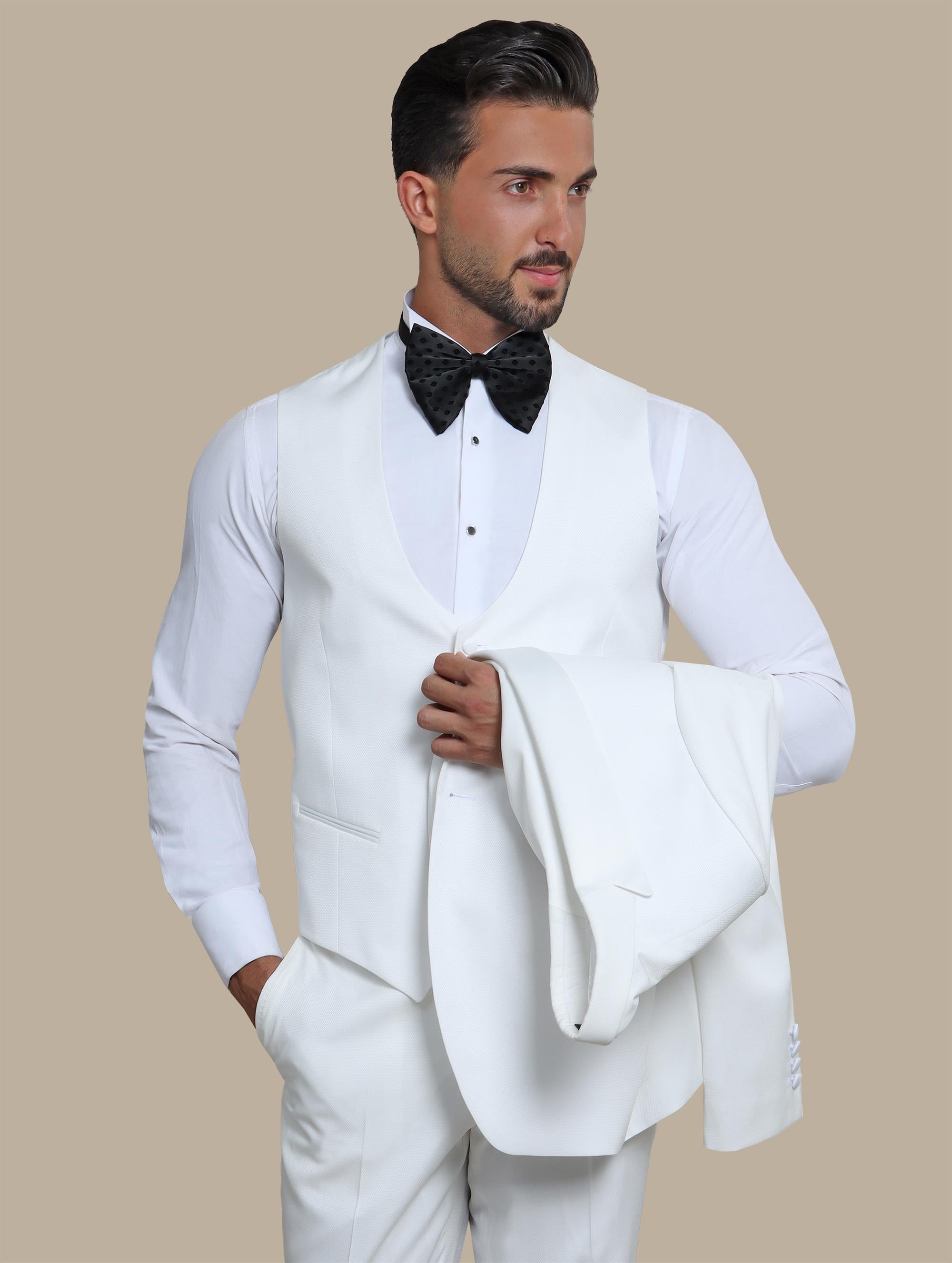 White Peak Pique 3-Piece Tuxedo