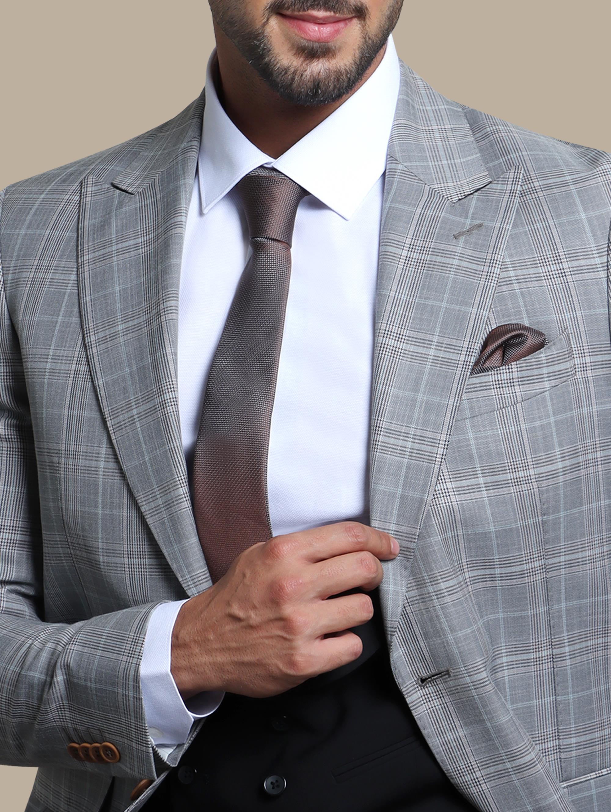 Grey 3-Piece Suit with Black Pow Pants