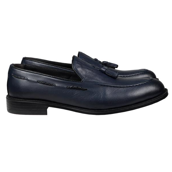 Navy Classic Loafers with Frills