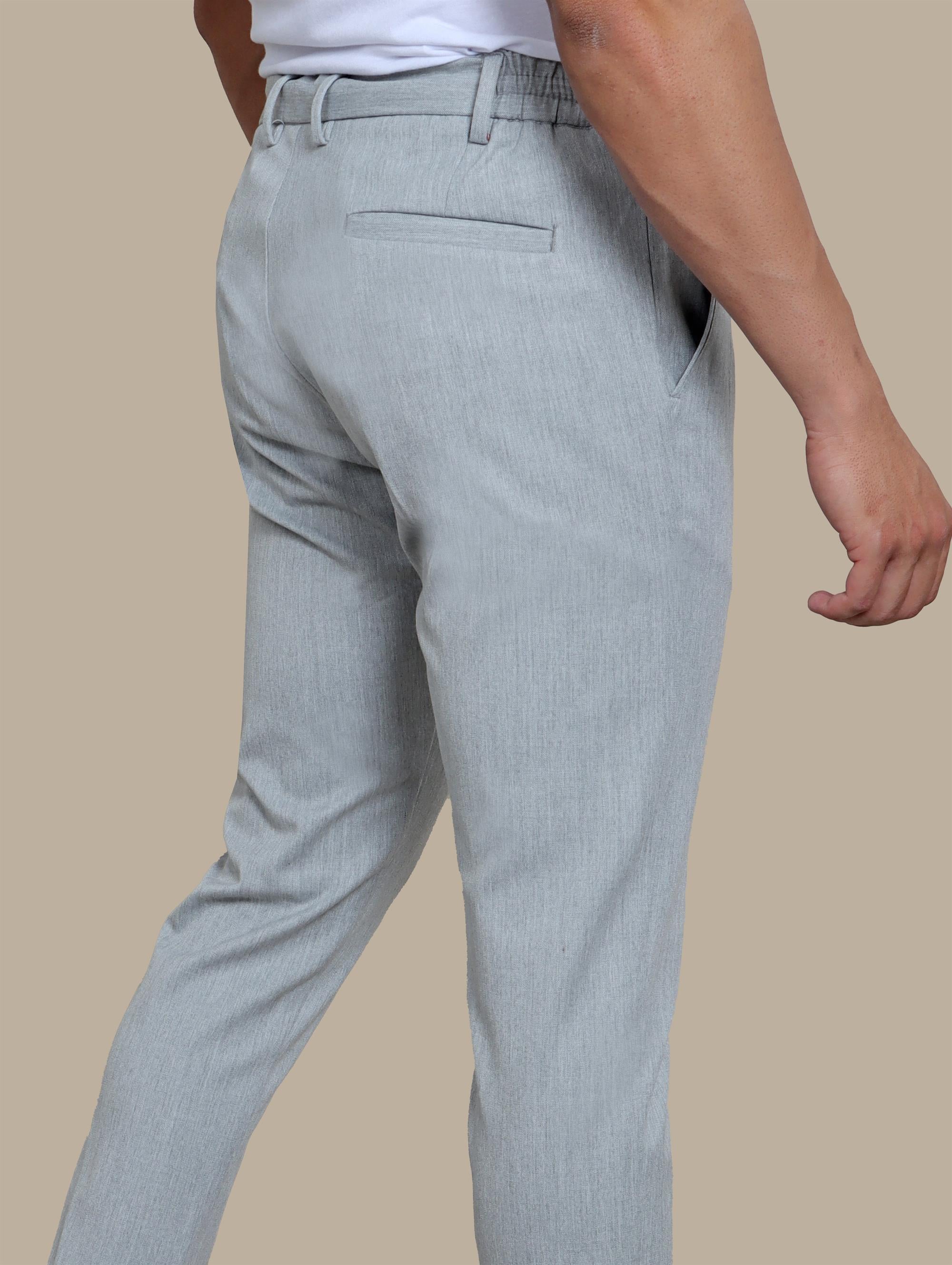 Basic Jogger Fashion Trousers in Light Grey