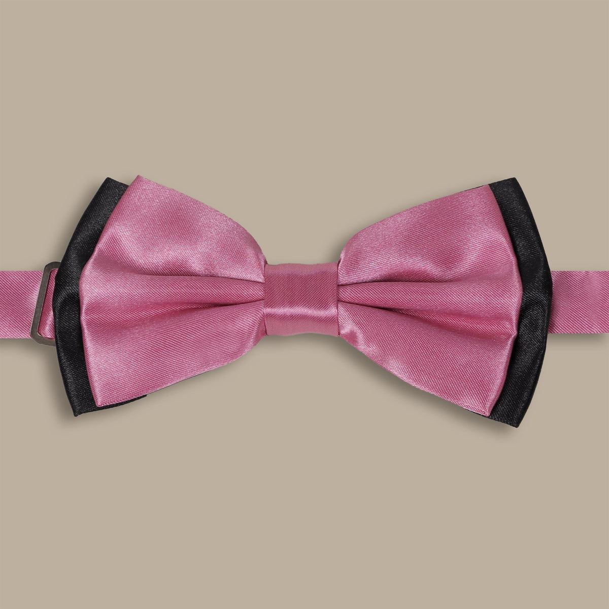 Black & Pink Double-Faced Satin Bowtie