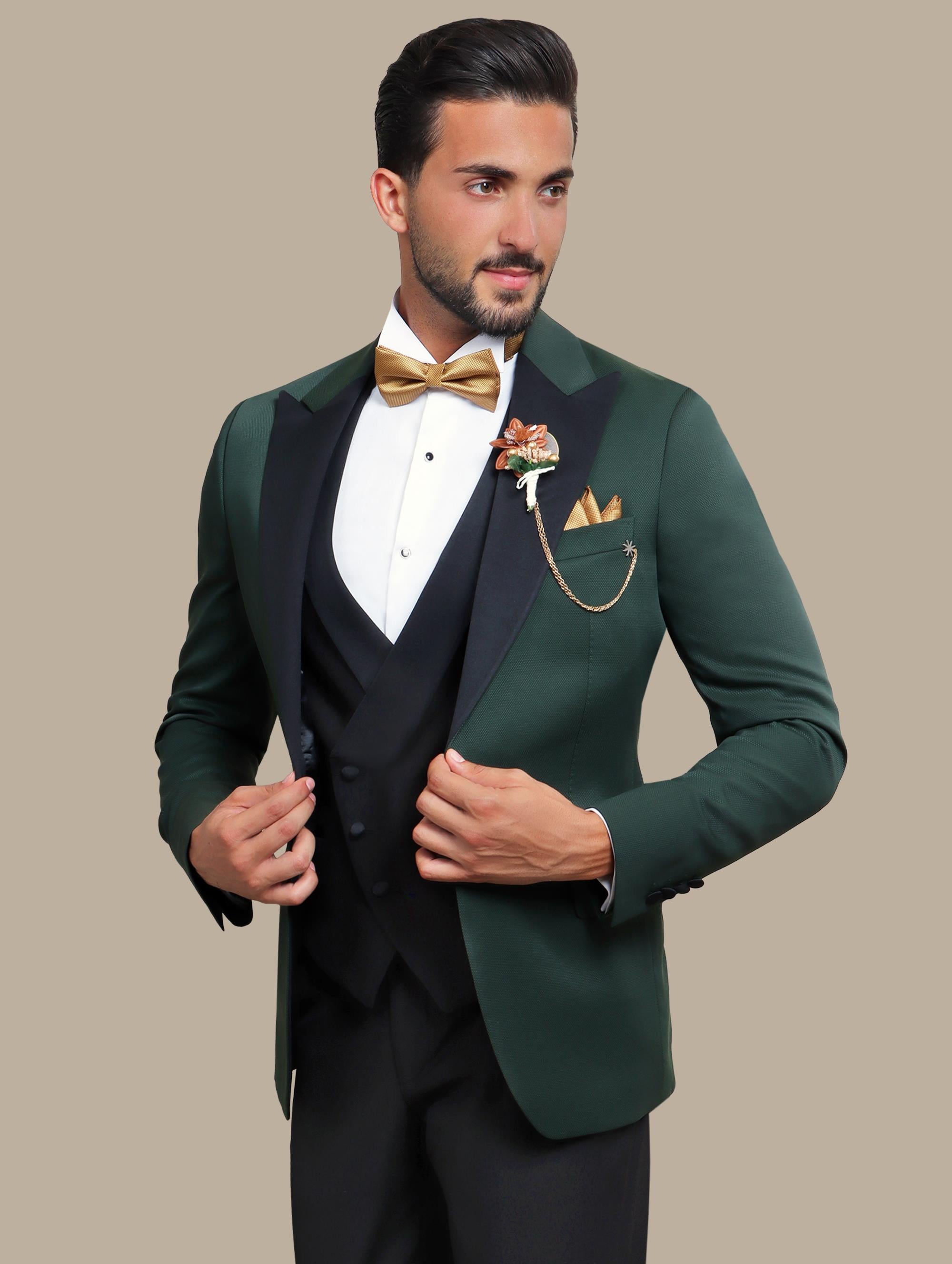 Tuxedo Pique 3 Pcs | Olive