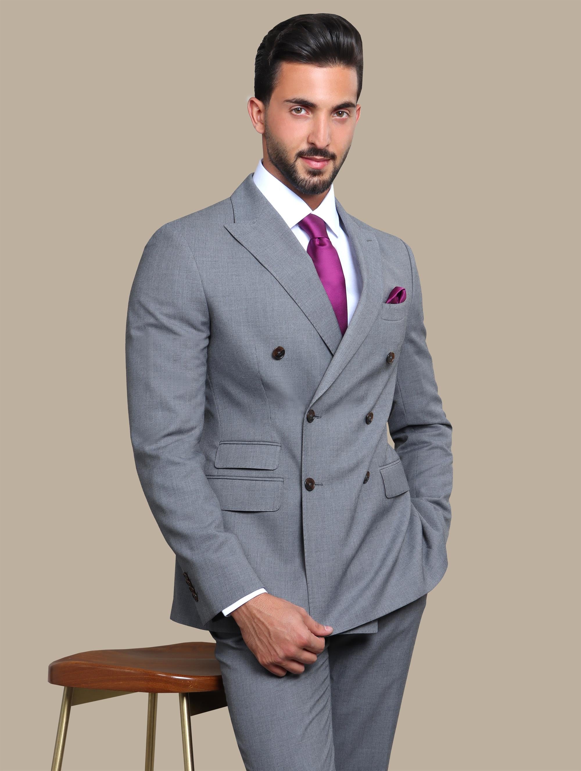 Suit Double Breasted Oxford | Grey