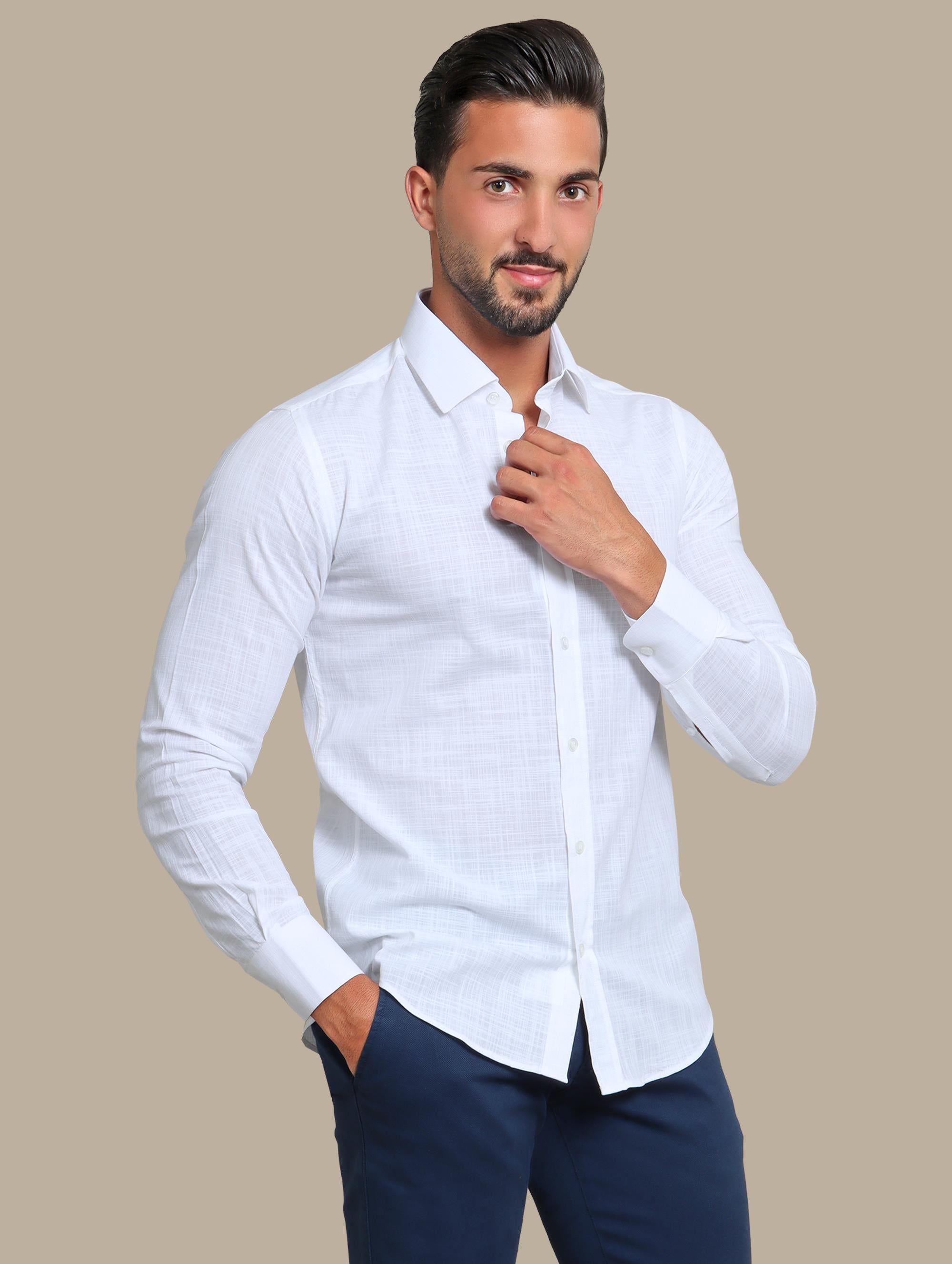 Shirt Linen Slim Fit | Off White