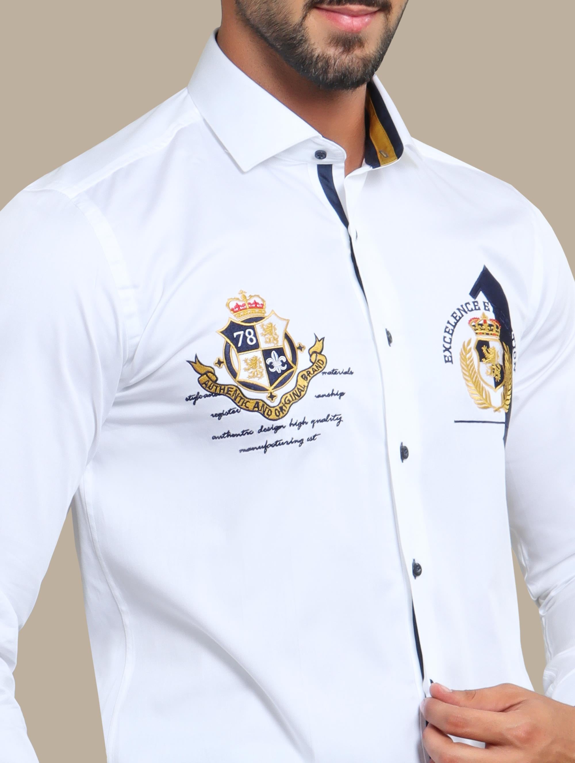 Shirt Patch Long Sleeve | White