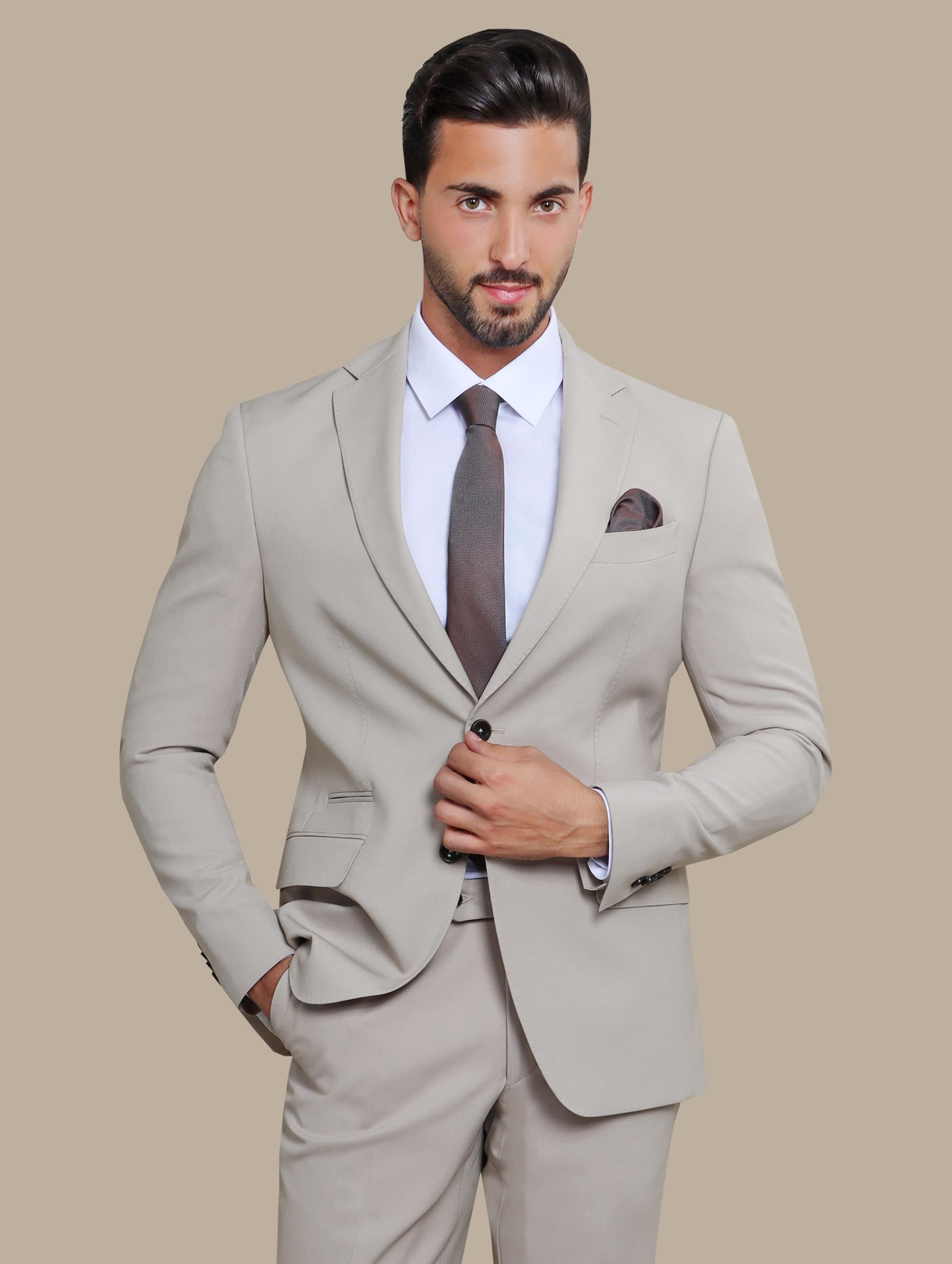 Suit Basic Pique Notch | Beige