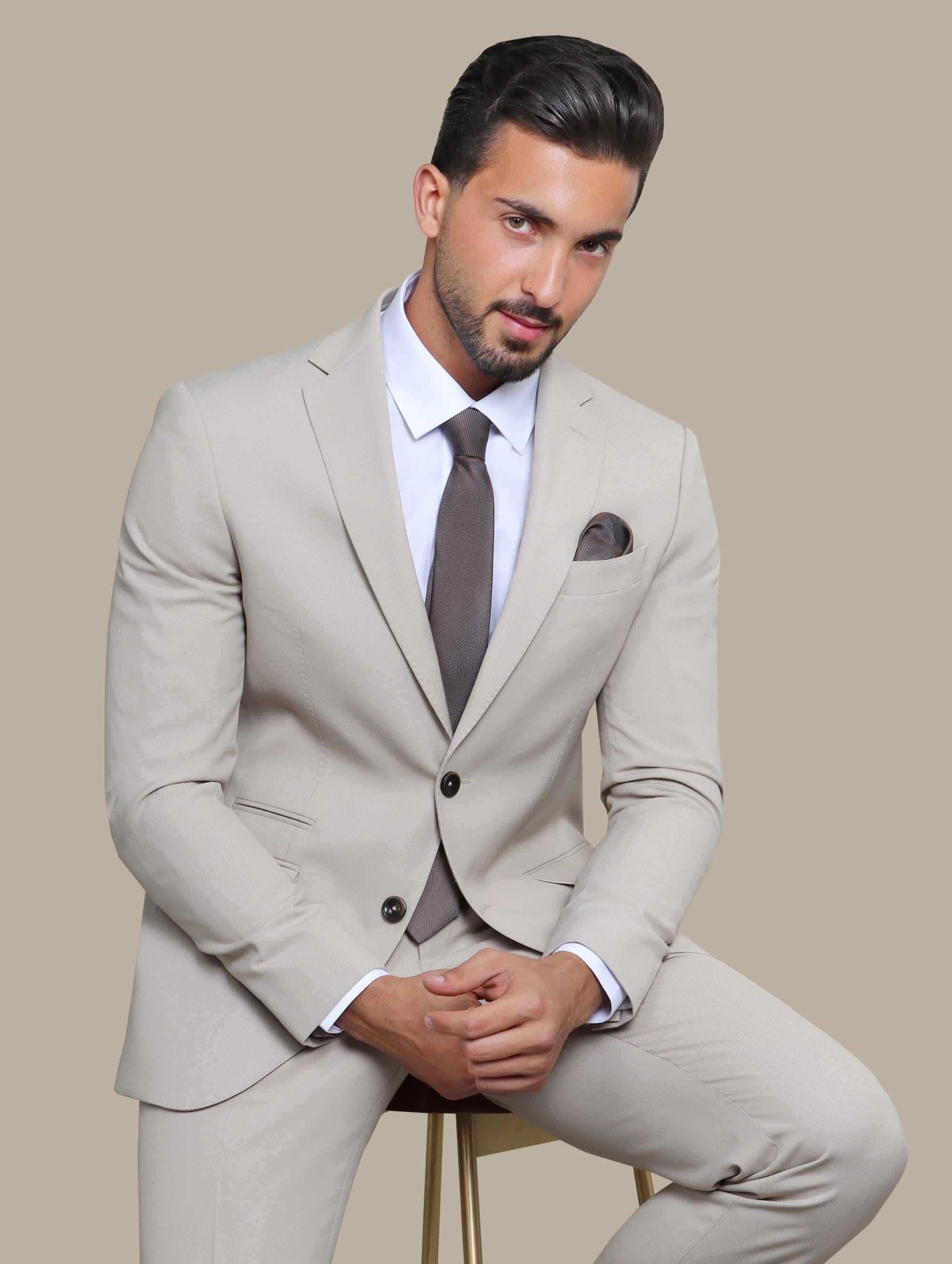 Suit Basic Pique Notch | Beige