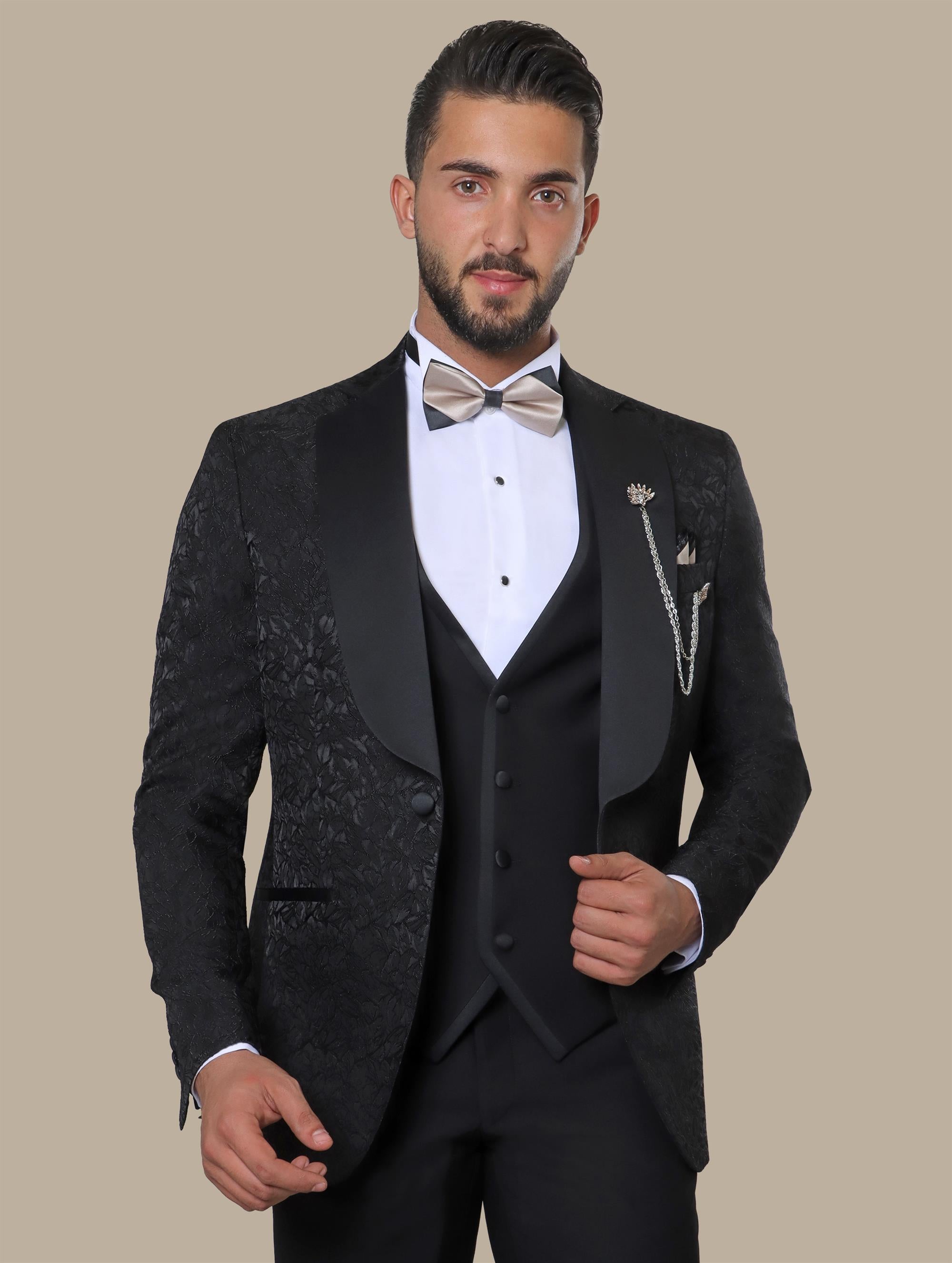 Tuxedo Special FV Jacquard 3 Pcs | Black