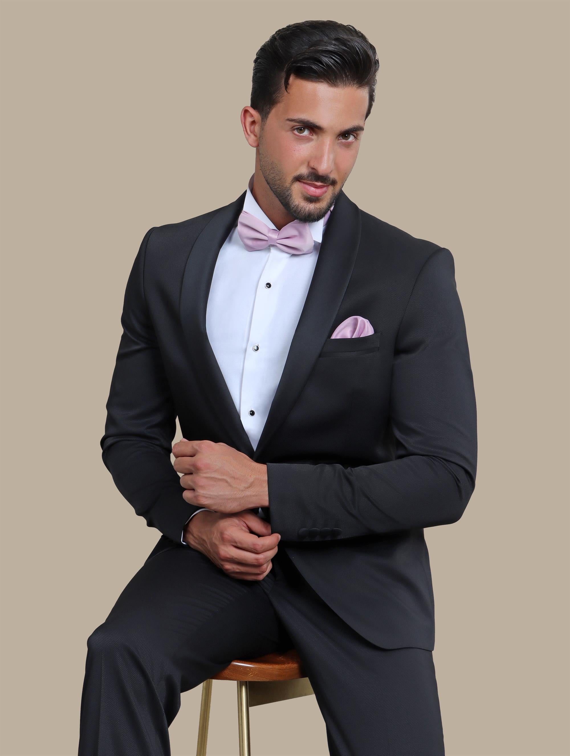 Black Pique Shawl Collar Tuxedo