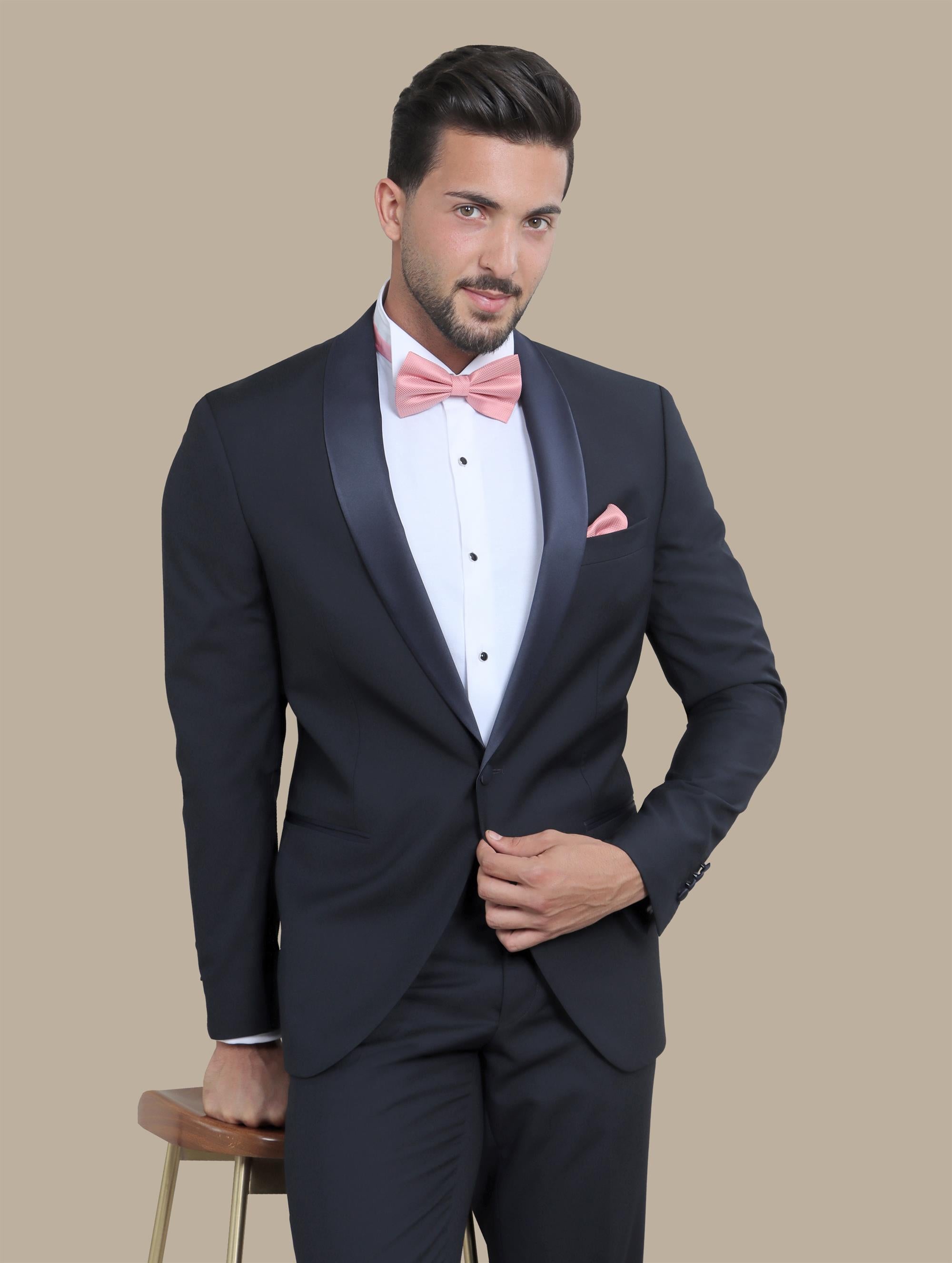 Midnight Elegance: The Navy Tuxedo with Shawl Lapel