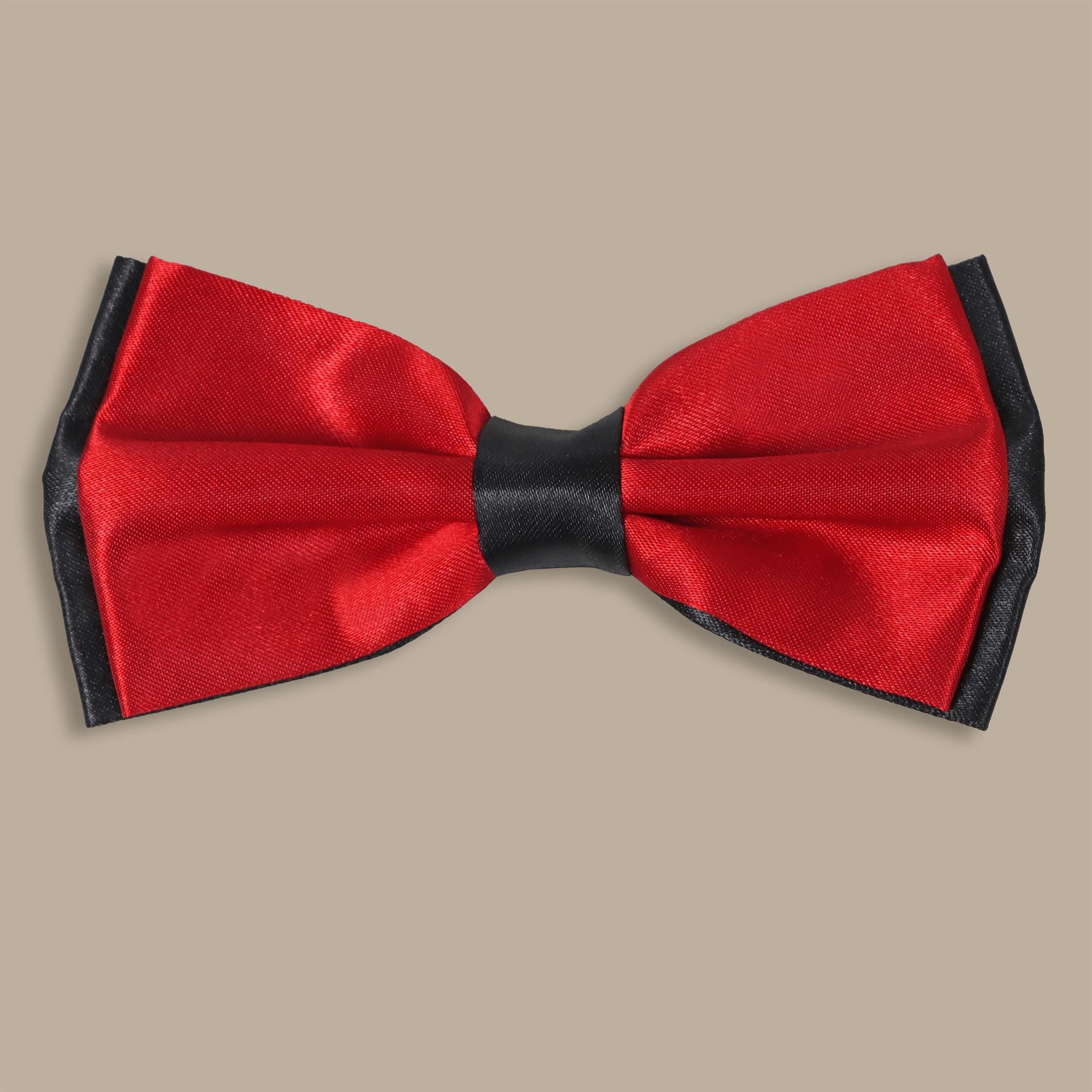 Black and Red Double-Face Satin Bowtie