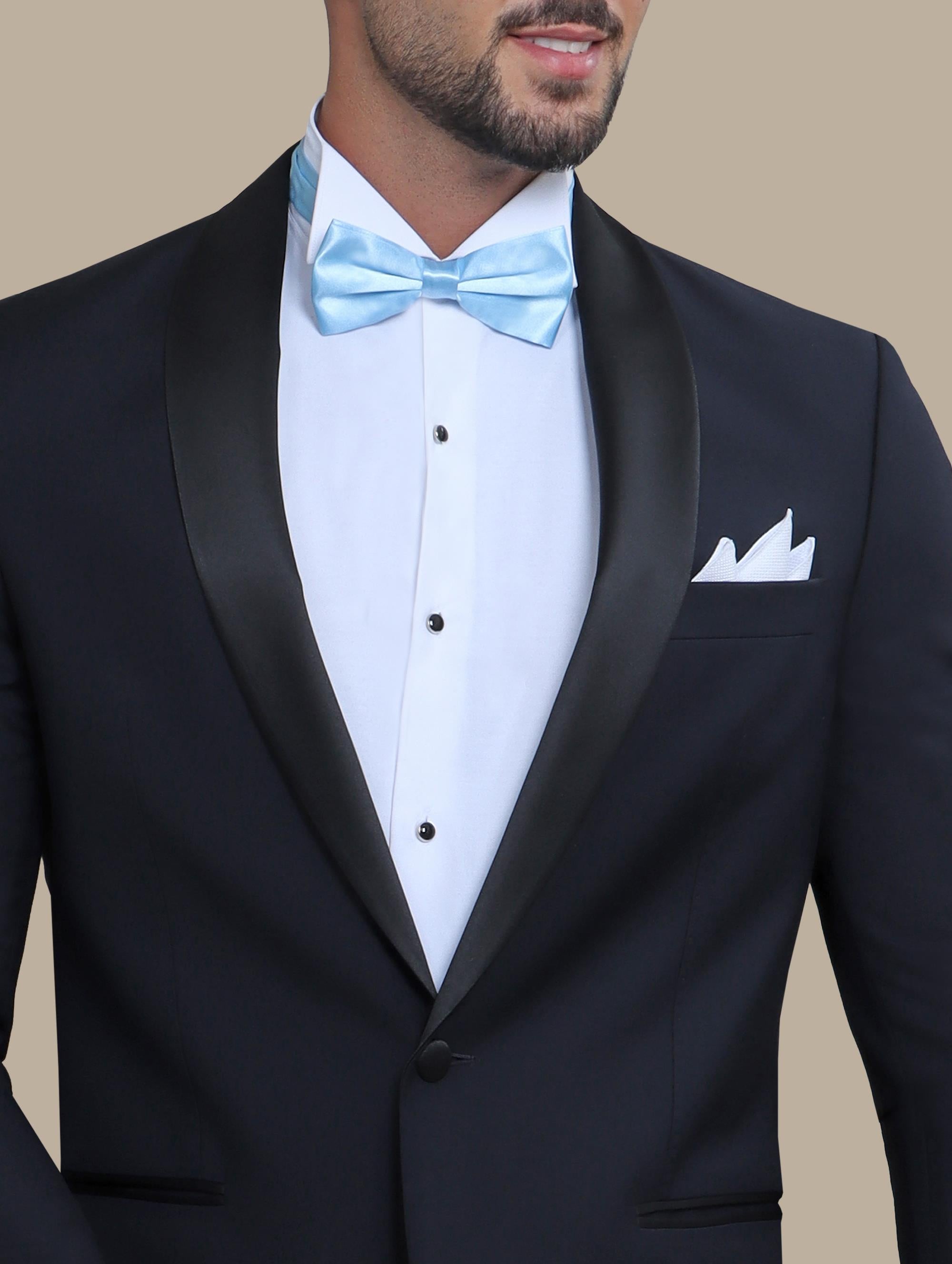 Navy and Black Shawl Lapel Tuxedo