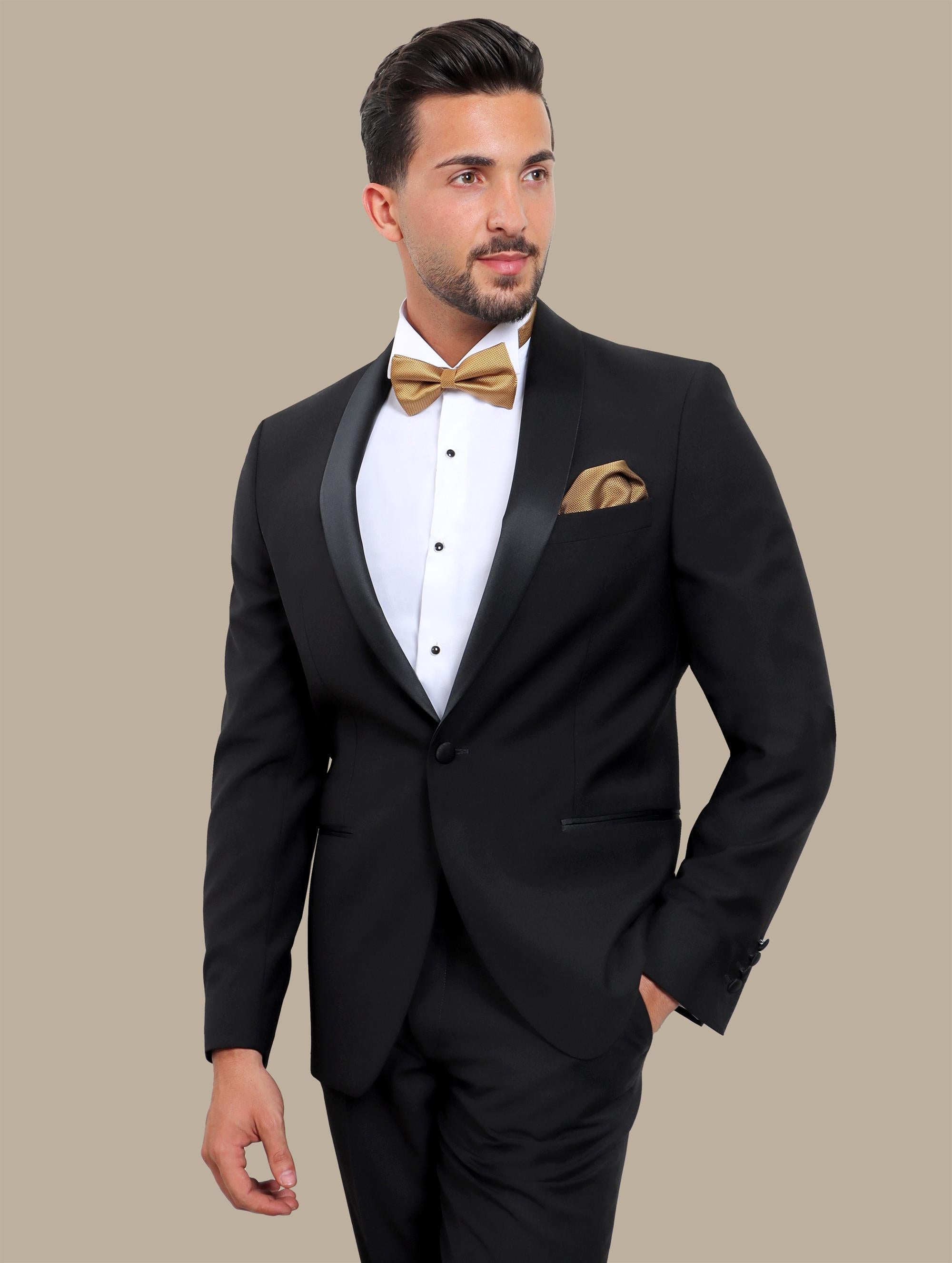 Black Elegance: Tuxedo Plain Col Chale