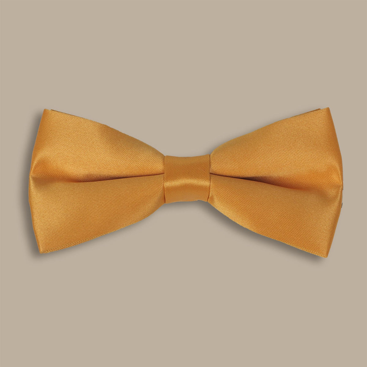 Mustard Satin Matt Plain Bowtie