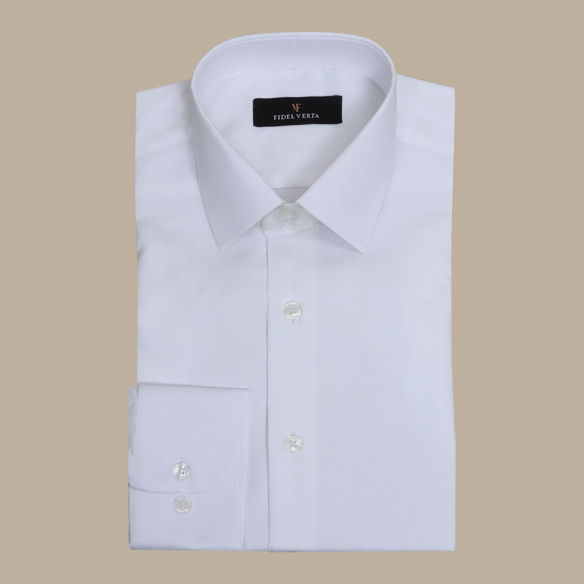 Shirt Classic Regular Striped Structured | White