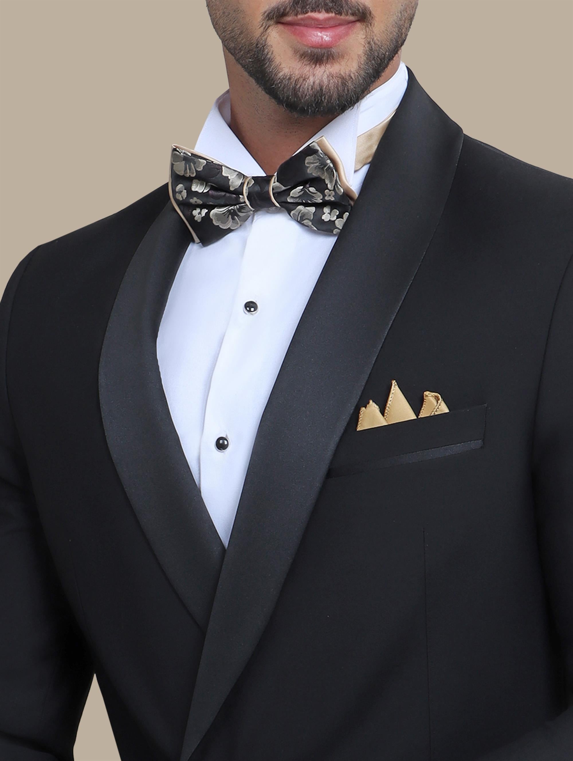 Black Double-Breasted Tuxedo with Shawl Collar