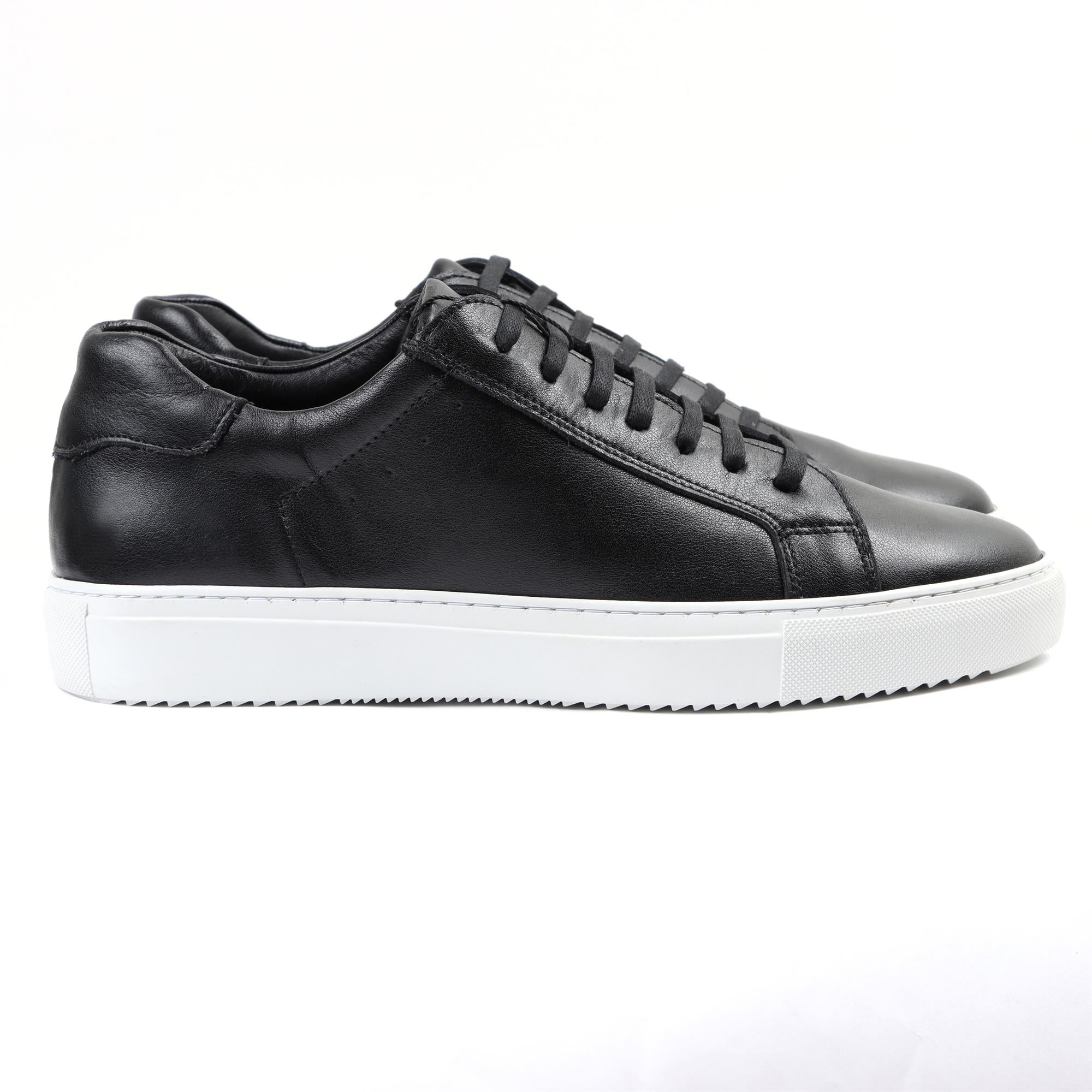 Black Basic Sneakers with White Sole