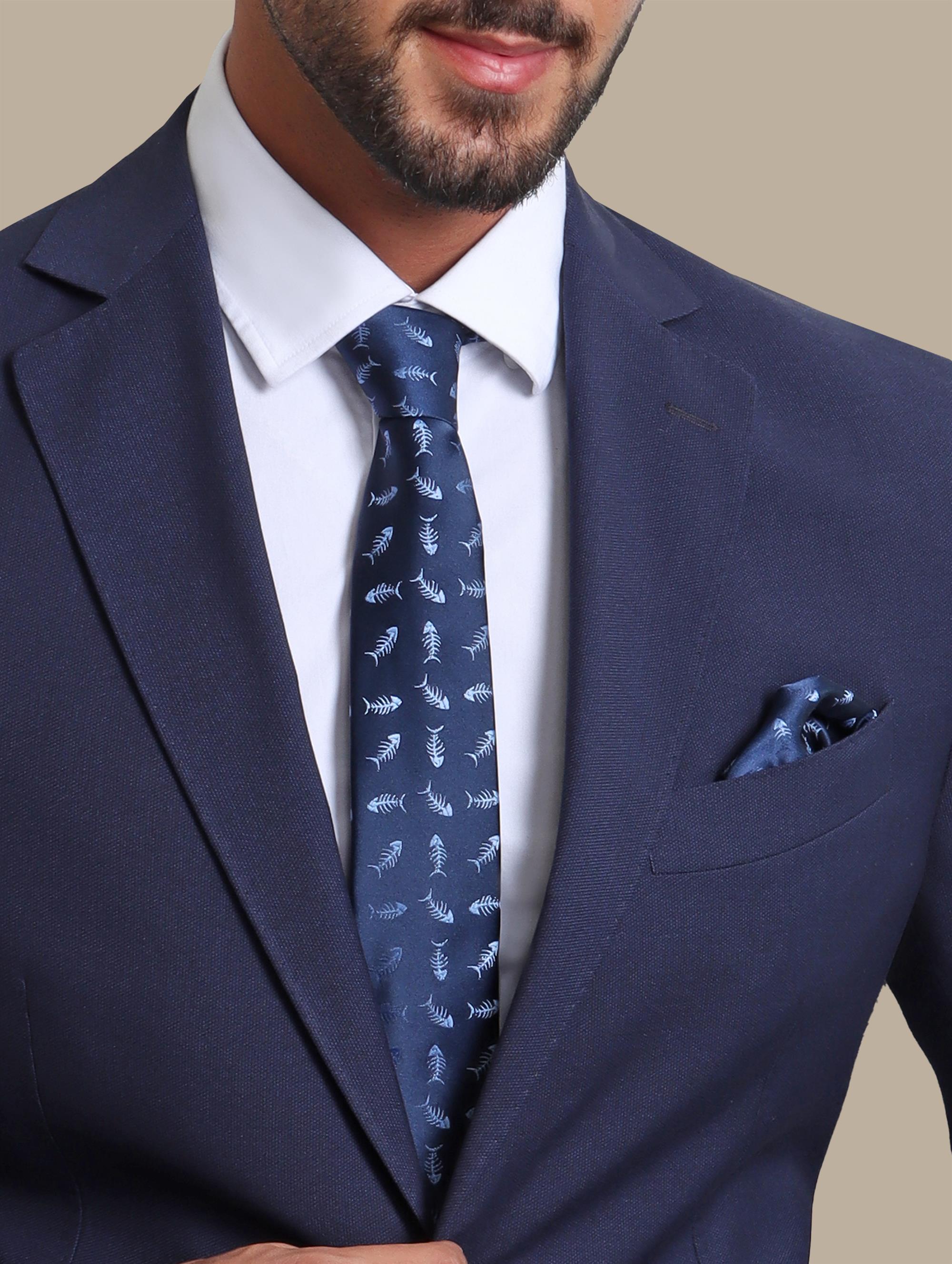 Navy Notch Lapel Regular Structure Blazer