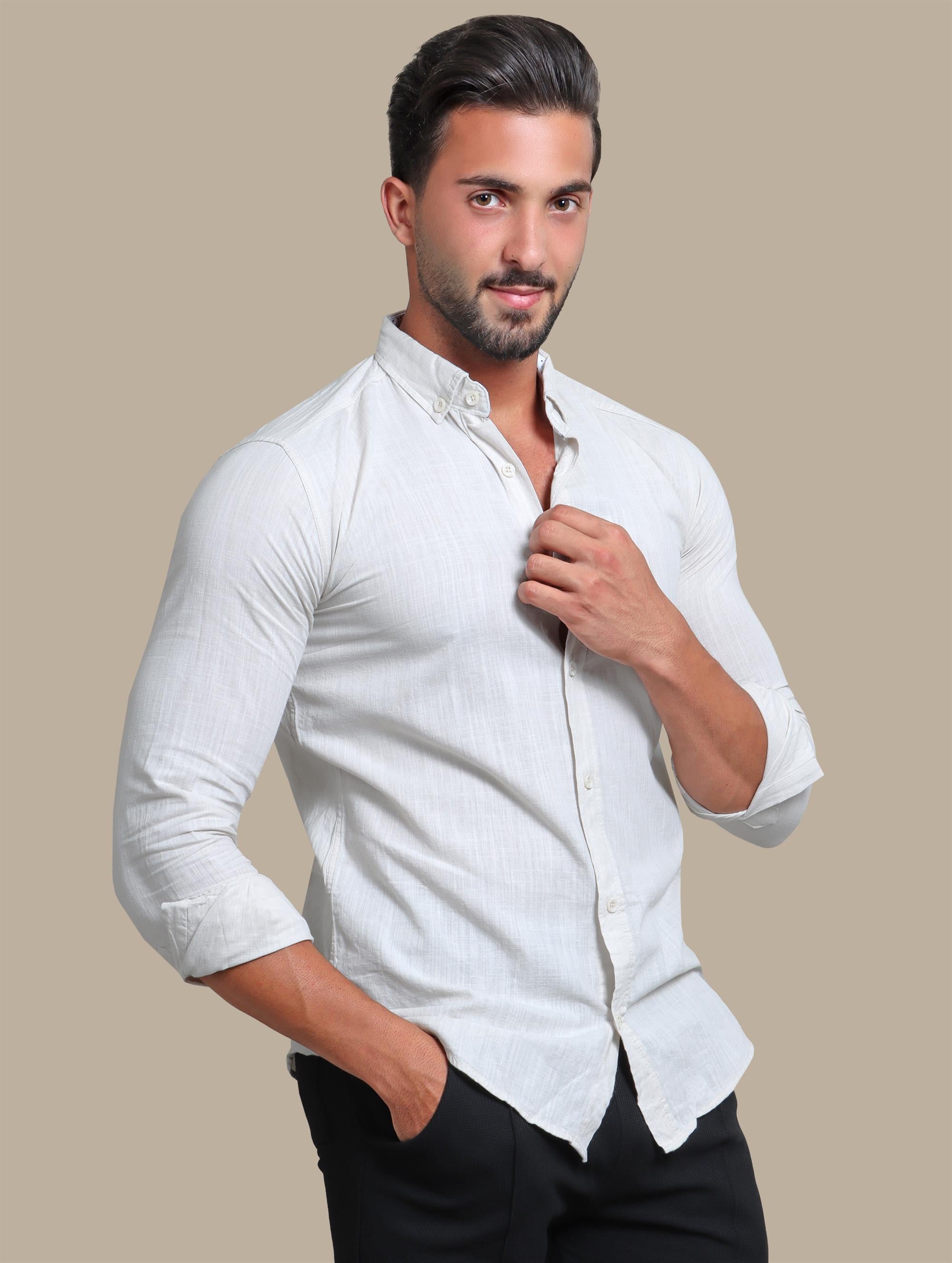 Shirt Linen Basic | Beige