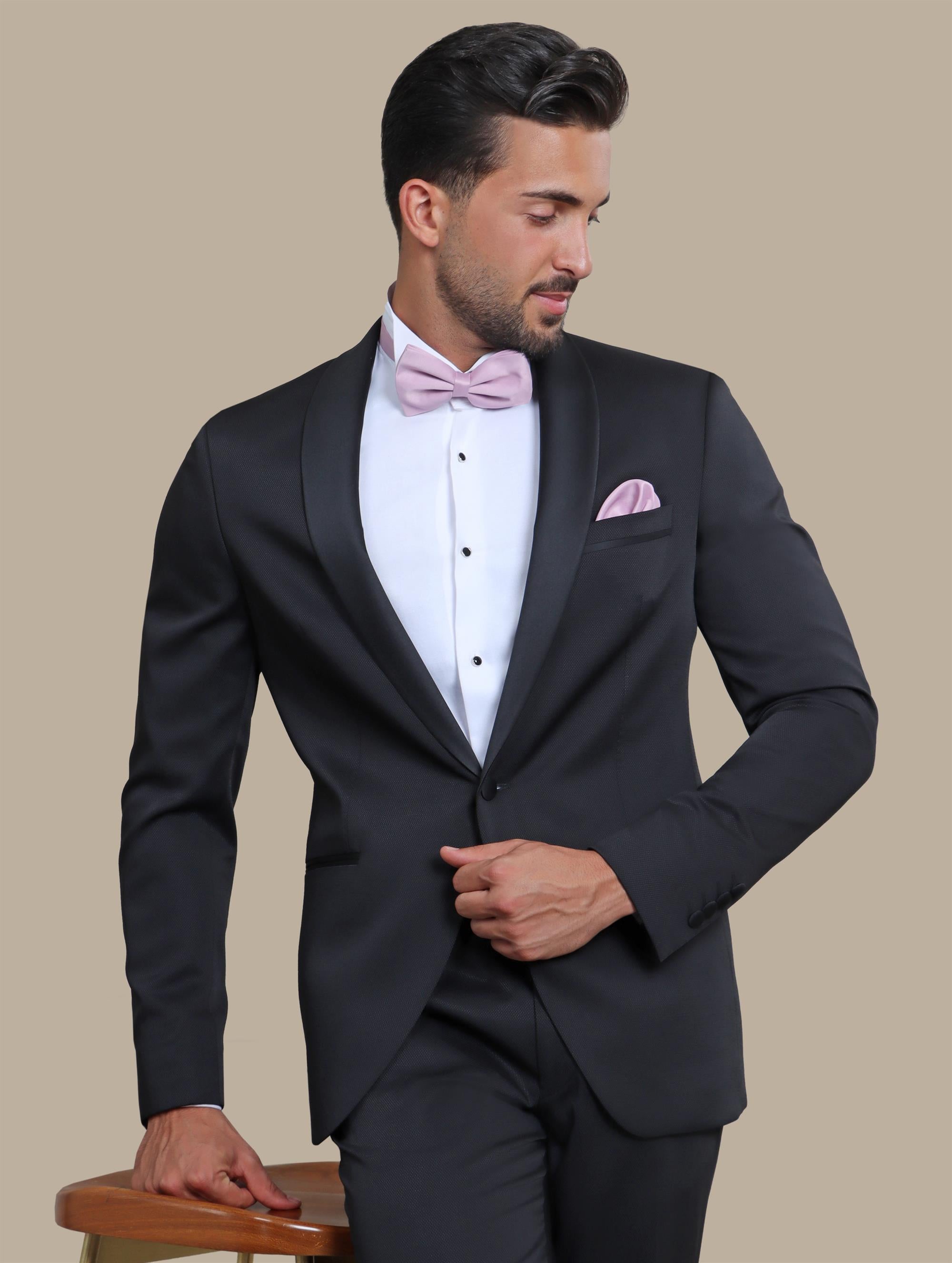 Black Pique Shawl Collar Tuxedo