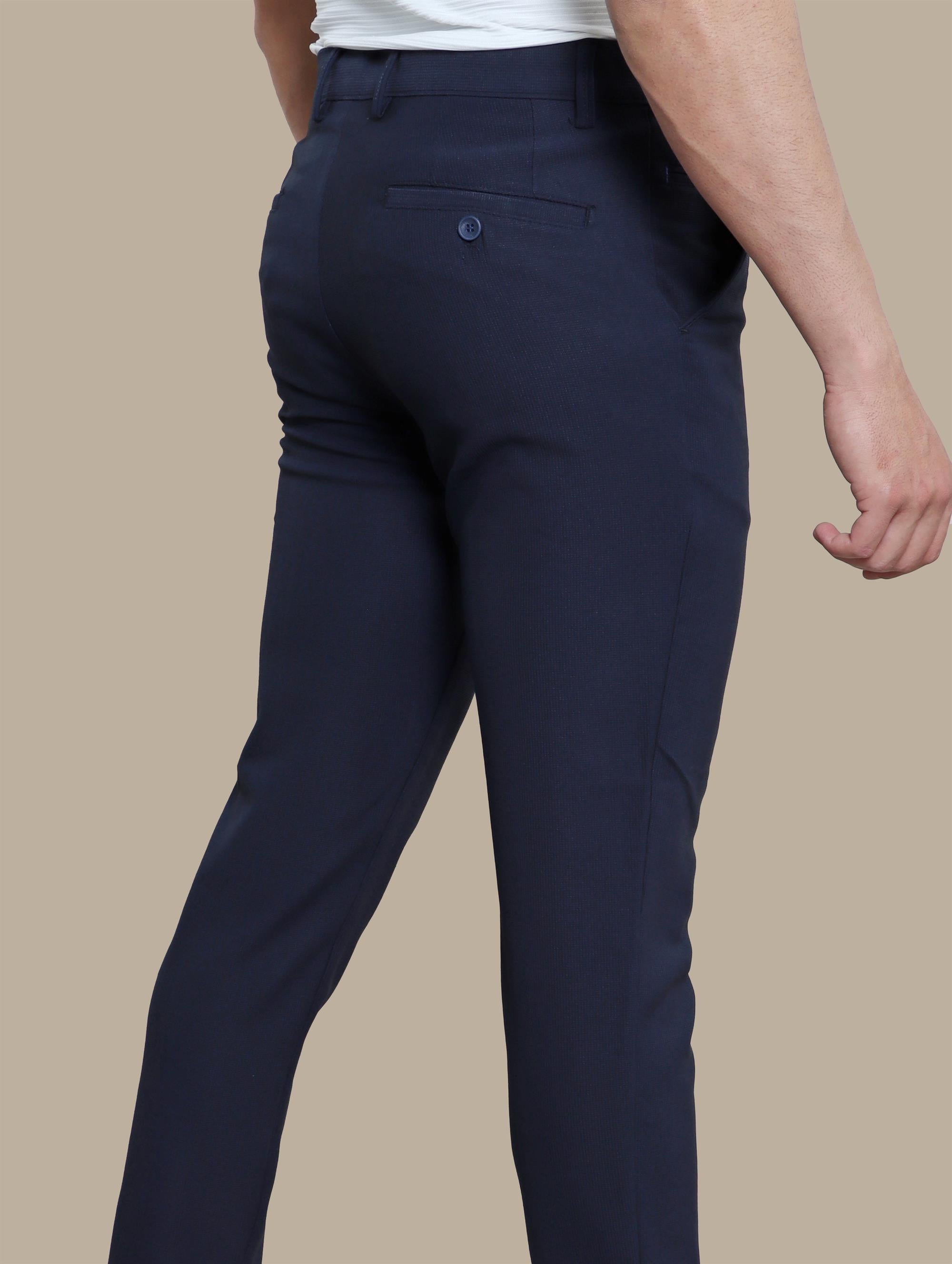 Trouser Structured Lycra Sport | Navy