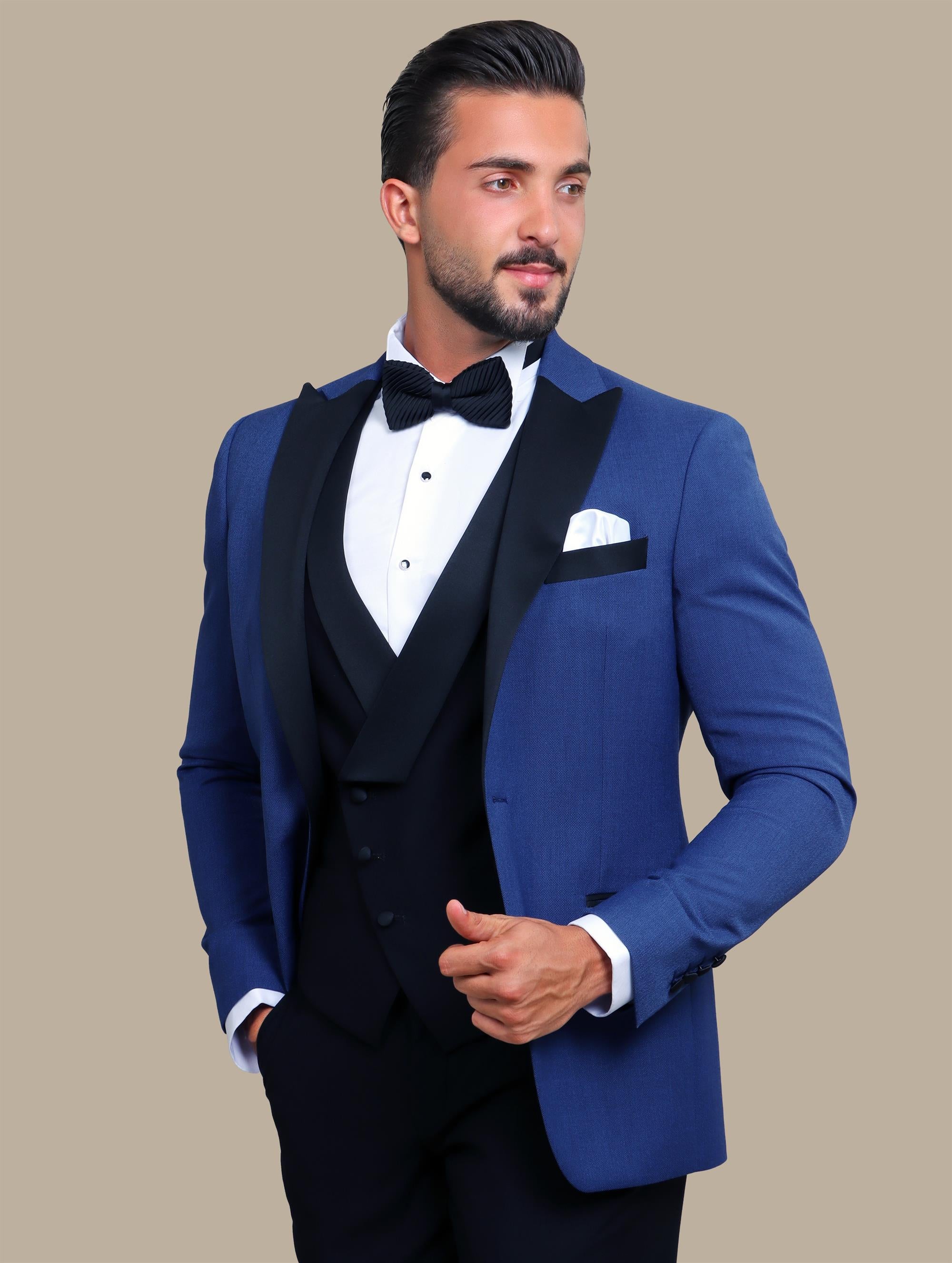 Indigo Chic: Pique Peak 3-Piece Tuxedo