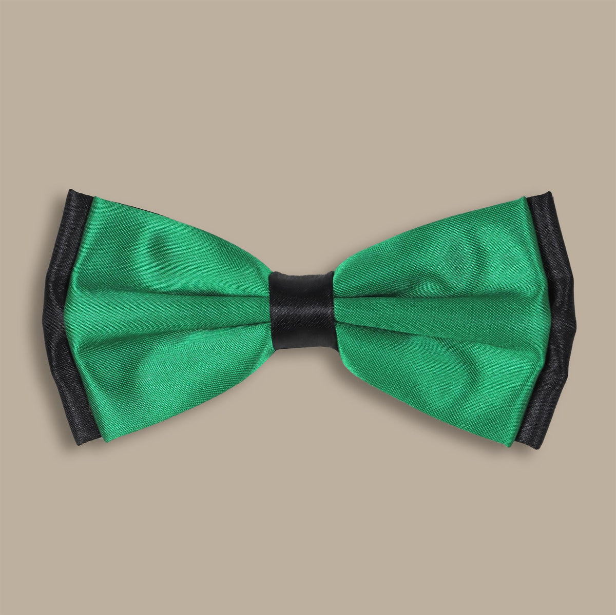 Double-Face Satin Bowtie | Black & Green