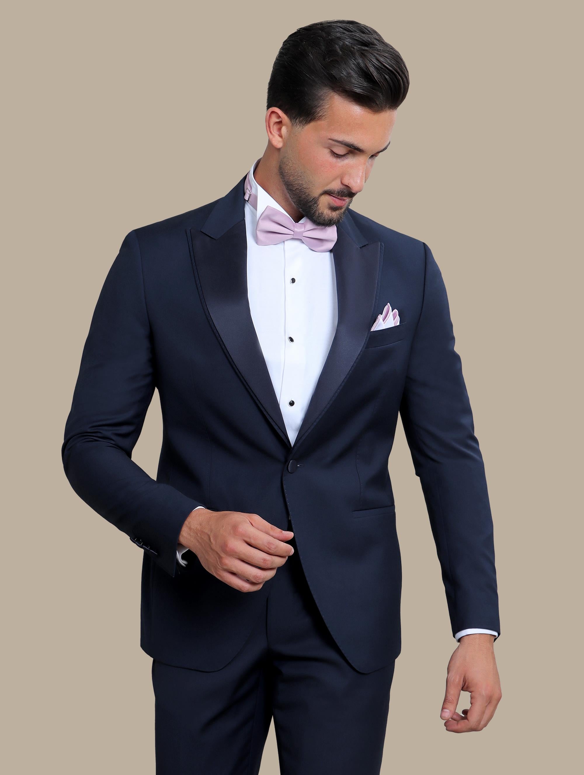 Navy Peak Lapel Double Layer Tuxedo