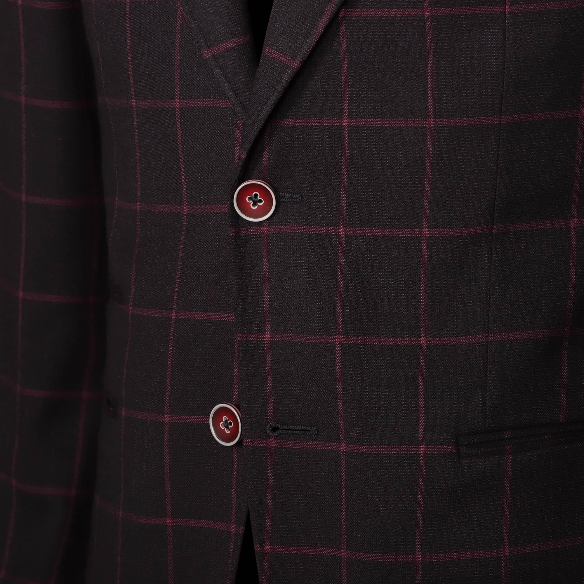 Blazer Black Checked Red