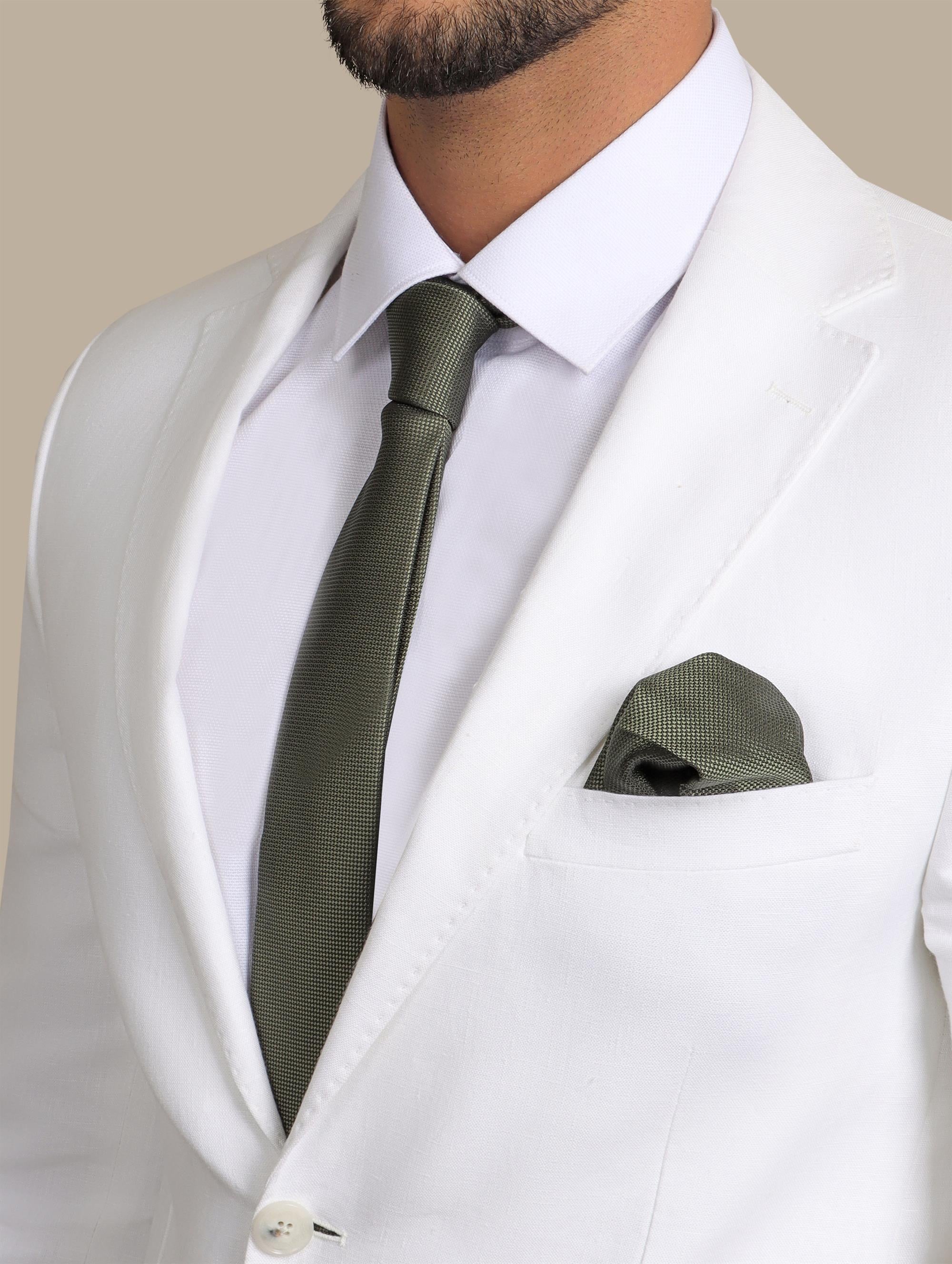 White Linen Blazer with Basic Patch Pockets