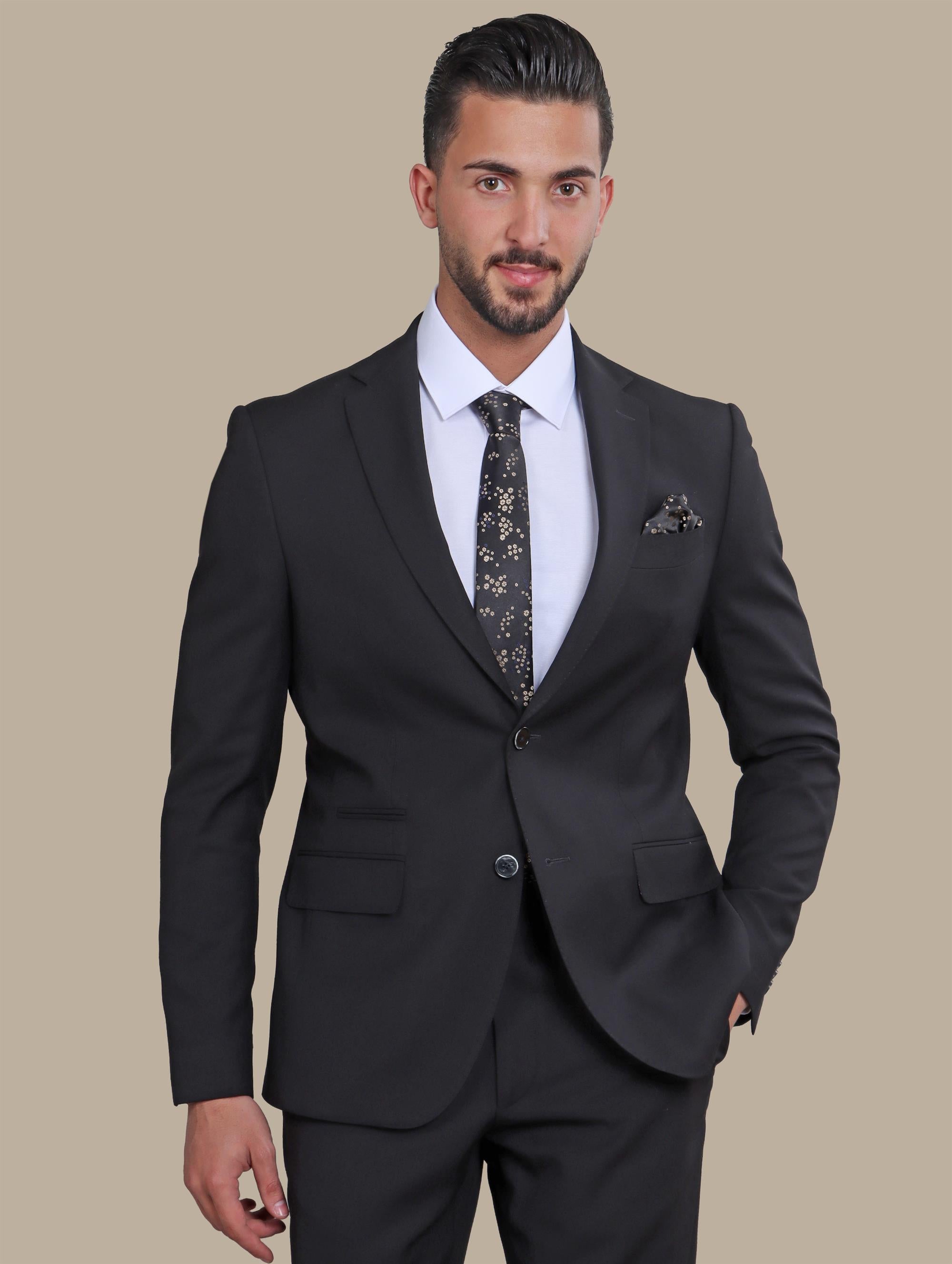 Suit Basic Pique Notch | Black