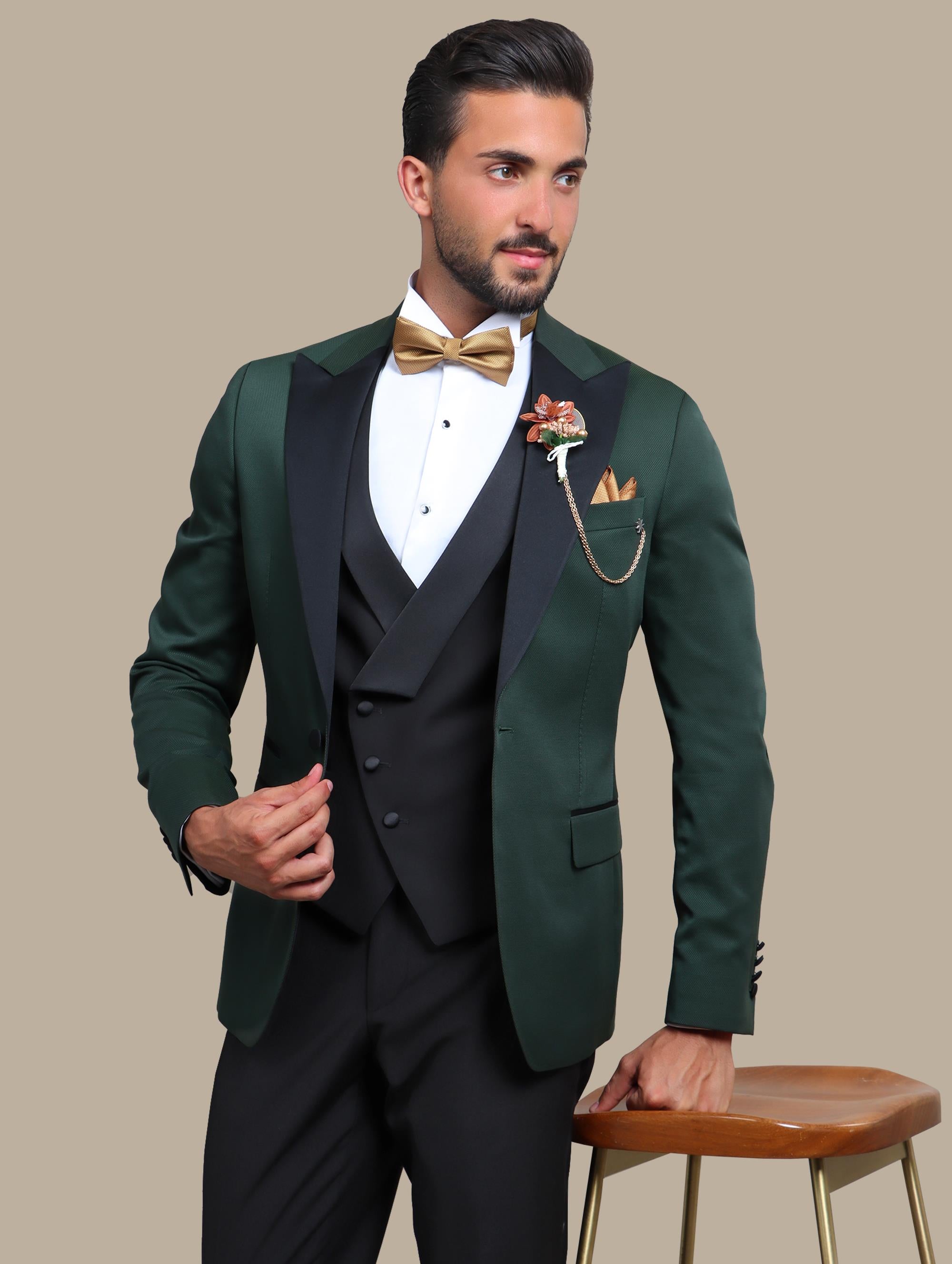 Tuxedo Pique 3 Pcs | Olive