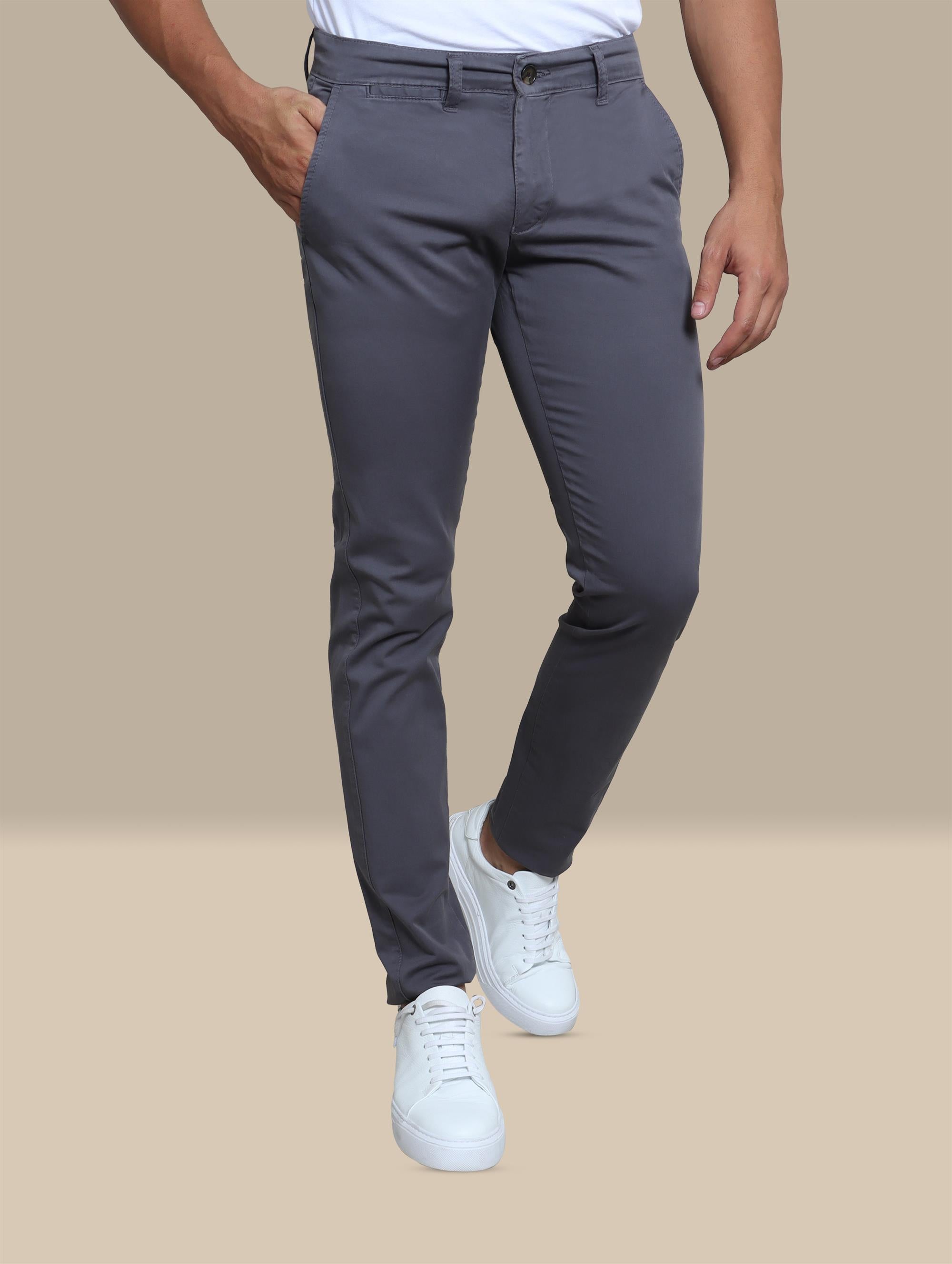 Gray Slim Fit Chinos