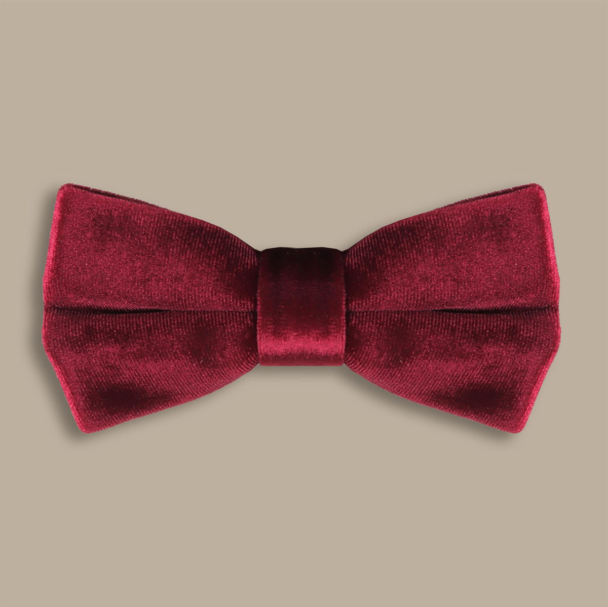 Burgundy Basic Velvet Bowtie