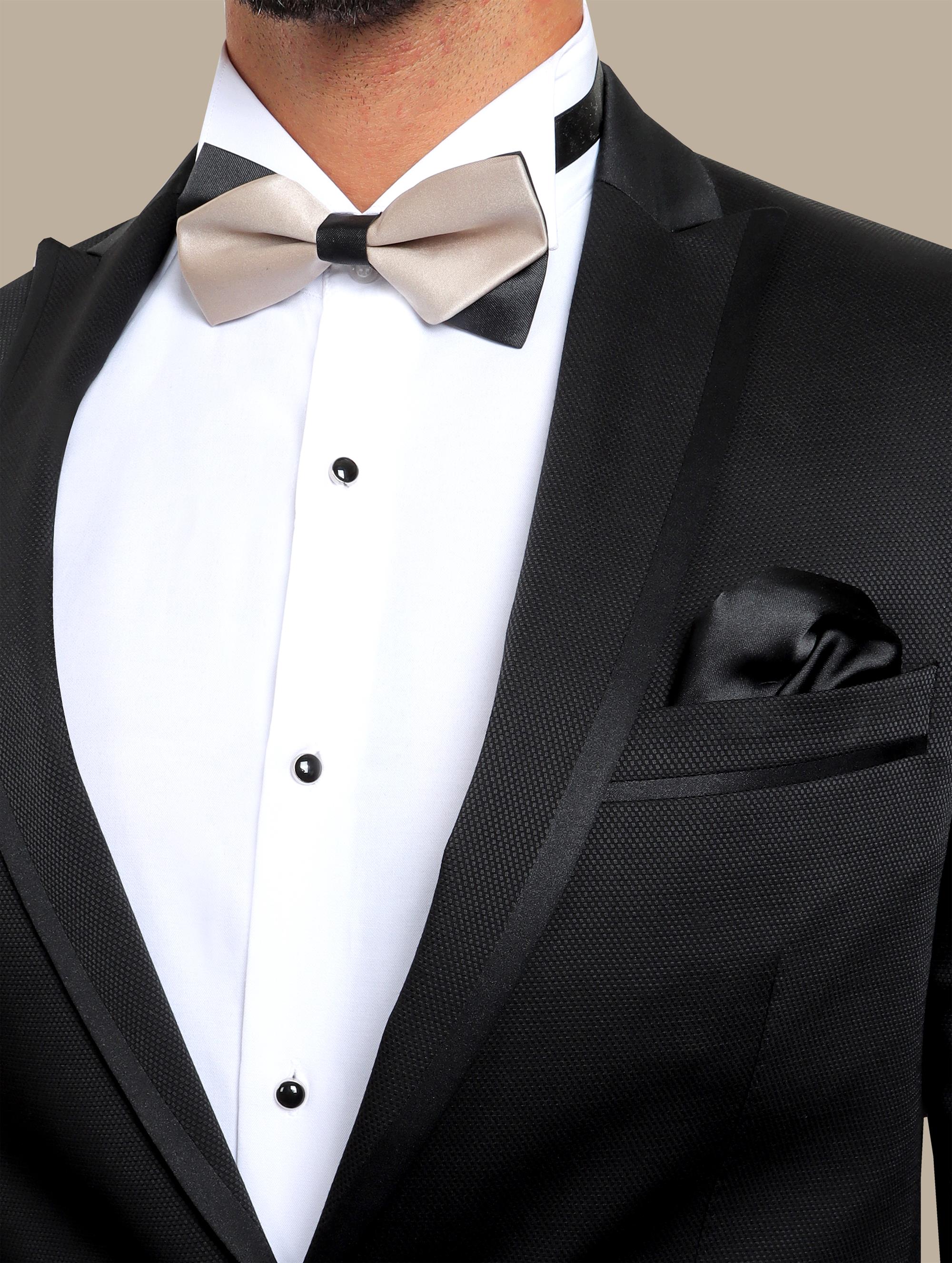 Black Pique Piping Tuxedo